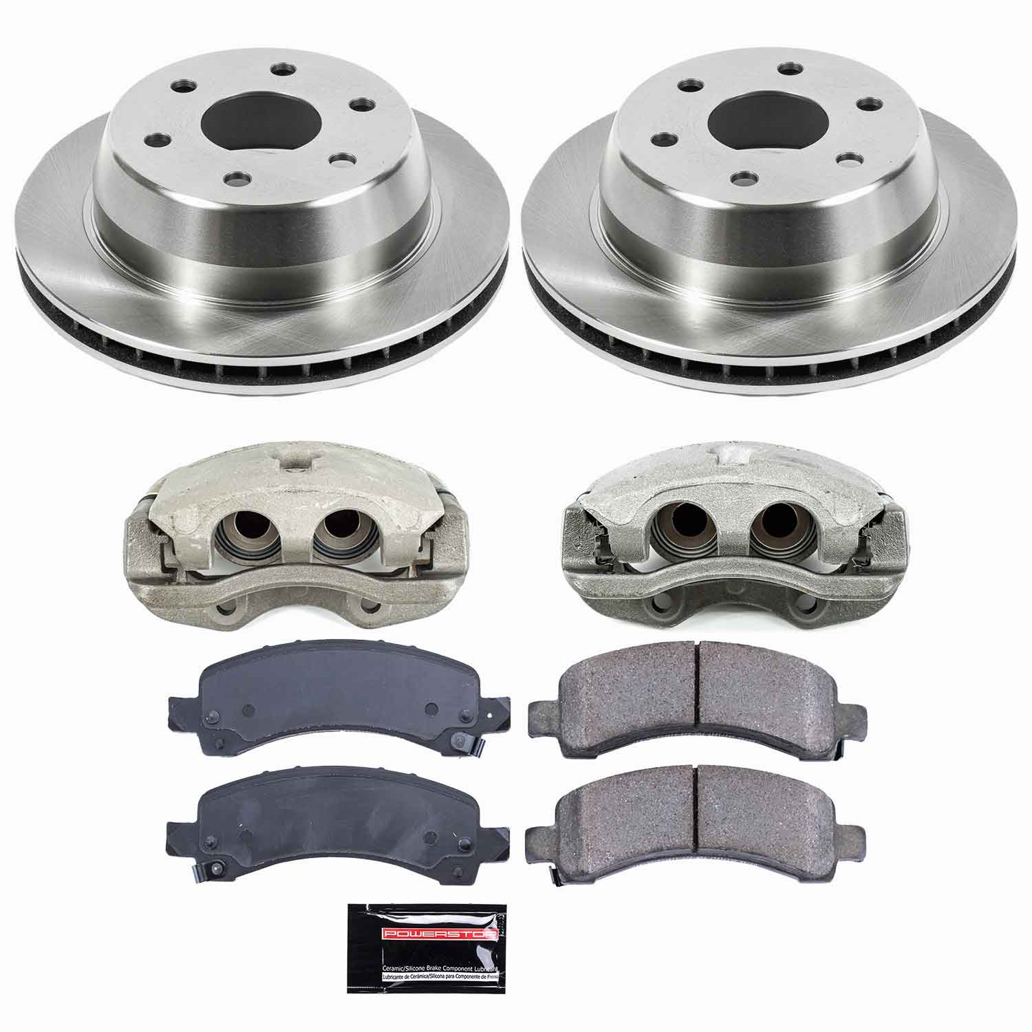 Power Stop - KCOE2047 - Rear - Disc Brake Pad/Caliper and Rotor Kit
