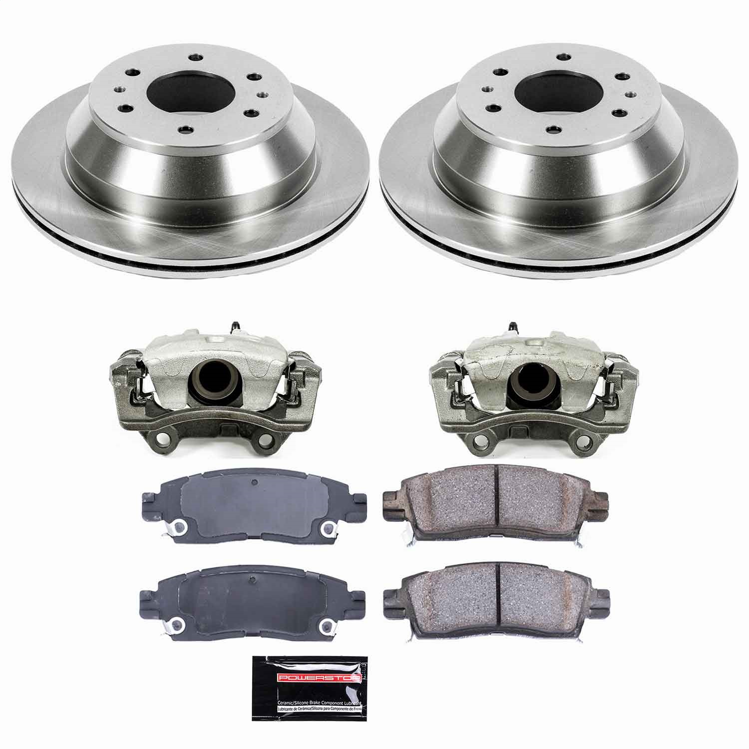 Power Stop - KCOE2050 - Rear - Disc Brake Pad/Caliper and Rotor Kit