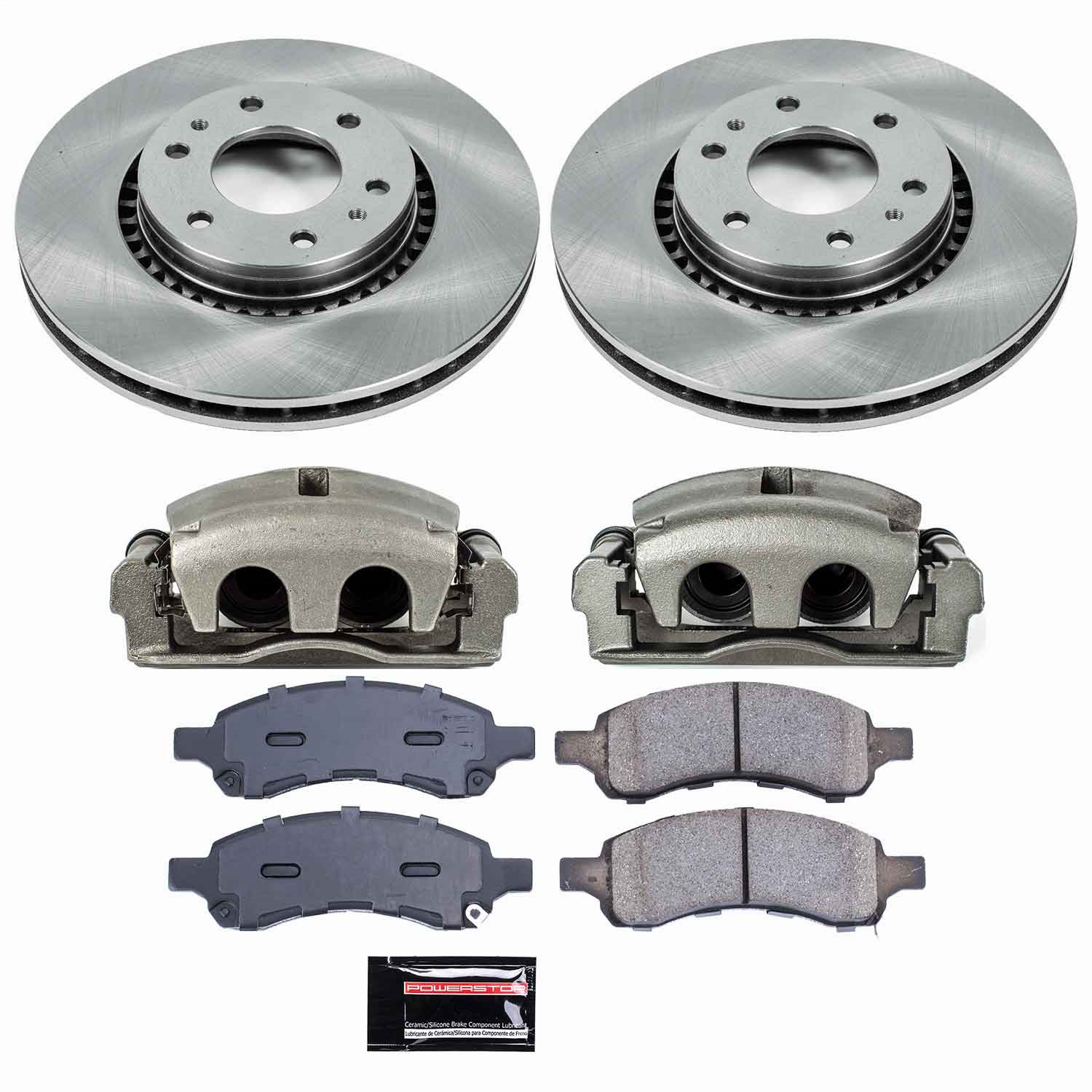 Power Stop - KCOE2059 - Front - Disc Brake Pad/Caliper and Rotor Kit