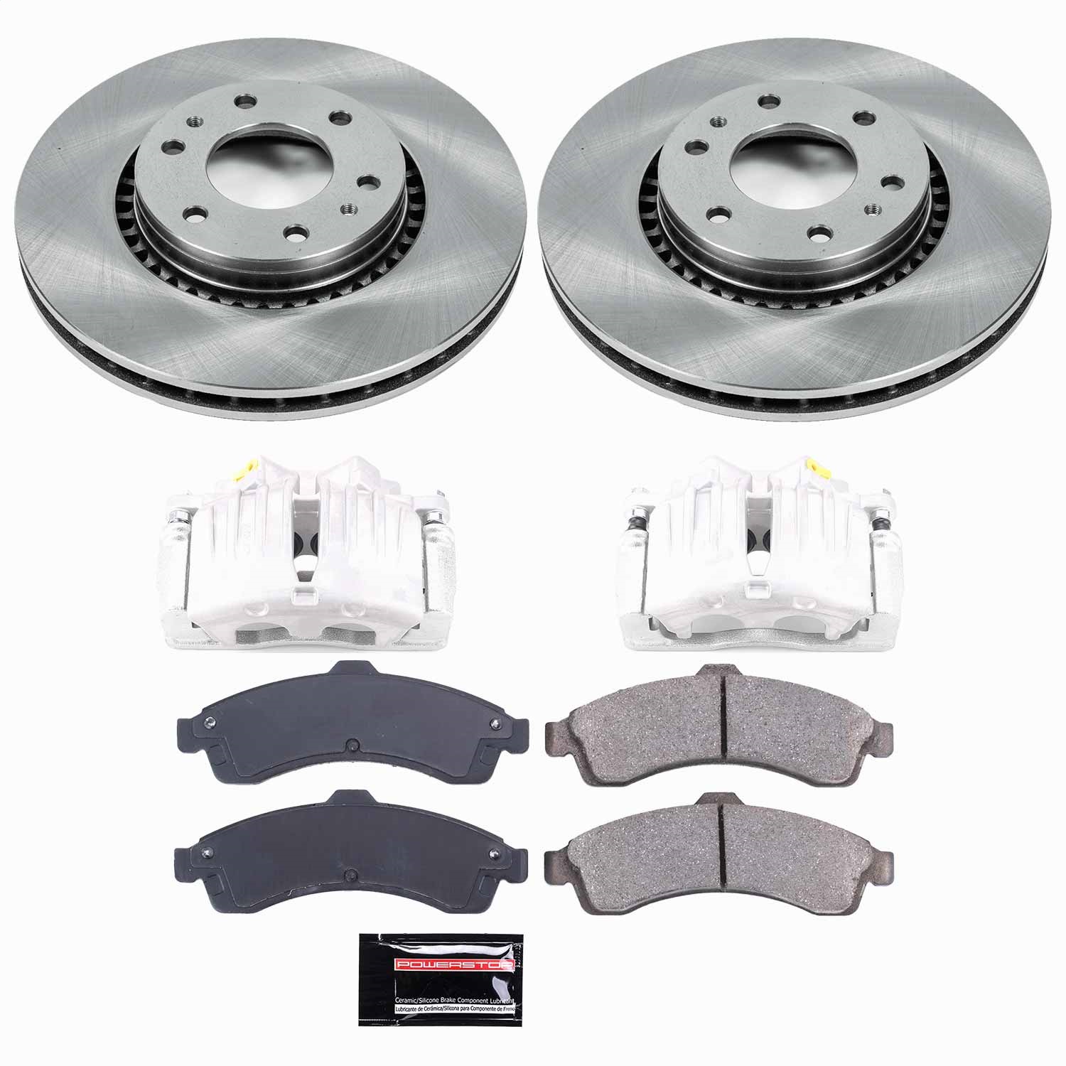 Power Stop - KCOE2061 - Front - Disc Brake Pad/Caliper and Rotor Kit
