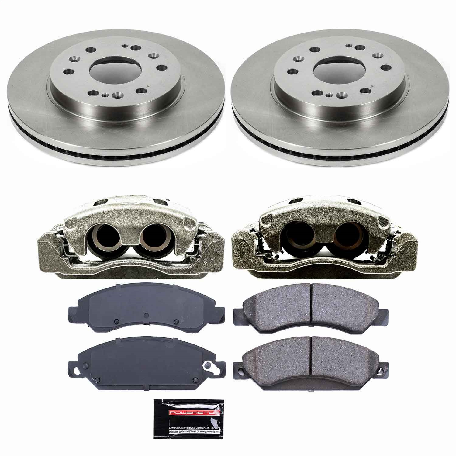 Power Stop - KCOE2067 - Front - Disc Brake Pad/Caliper and Rotor Kit