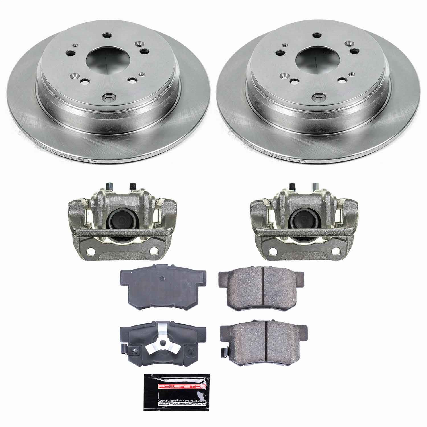 Power Stop - KCOE206B - Rear - Disc Brake Pad/Caliper and Rotor Kit