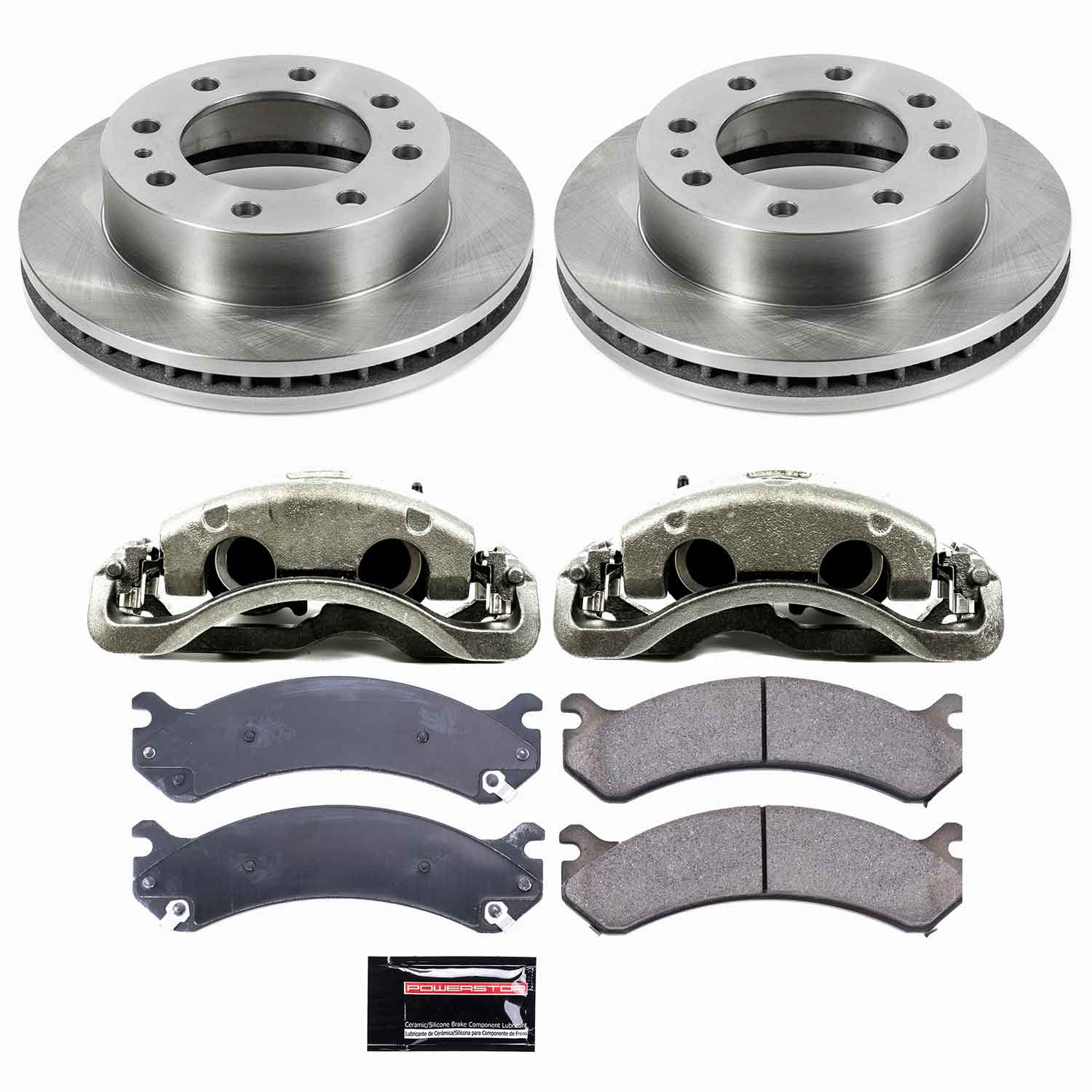 Power Stop - KCOE2071 - Front - Disc Brake Pad/Caliper and Rotor Kit