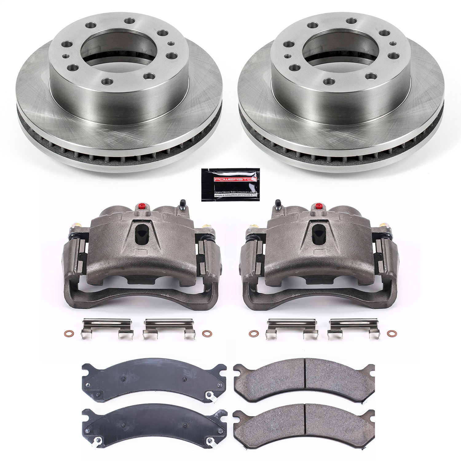 Power Stop - KCOE2071A - Front - Disc Brake Pad/Caliper and Rotor Kit