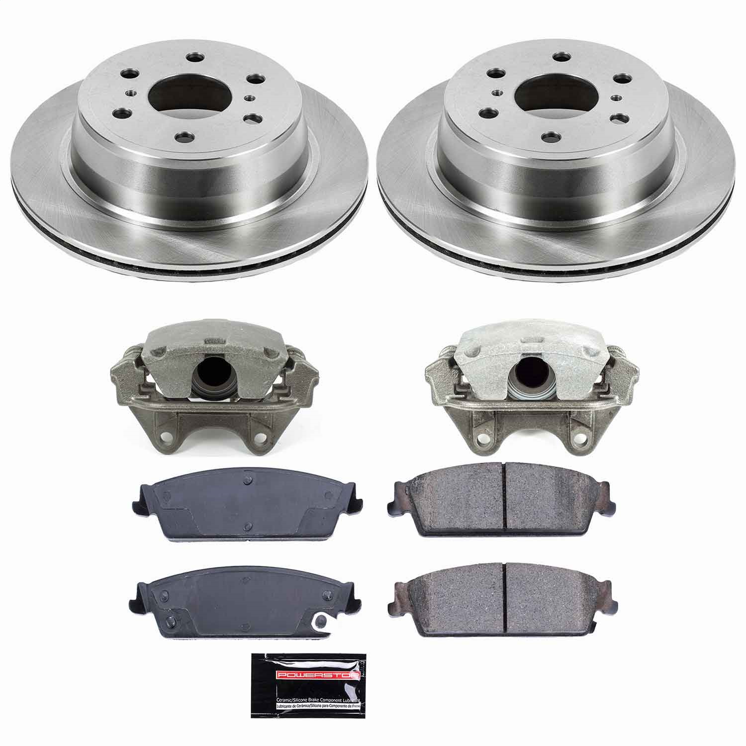 Power Stop - KCOE2083 - Rear - Disc Brake Pad/Caliper and Rotor Kit