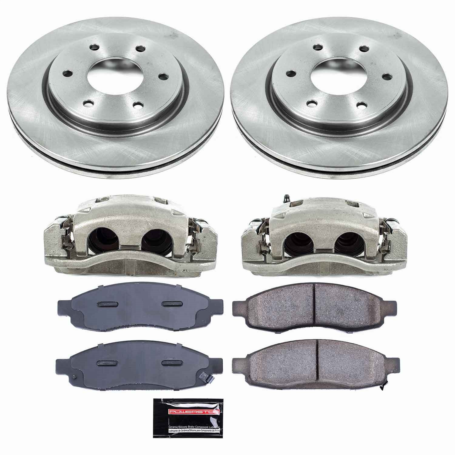 Power Stop - KCOE211 - Front - Disc Brake Pad/Caliper and Rotor Kit