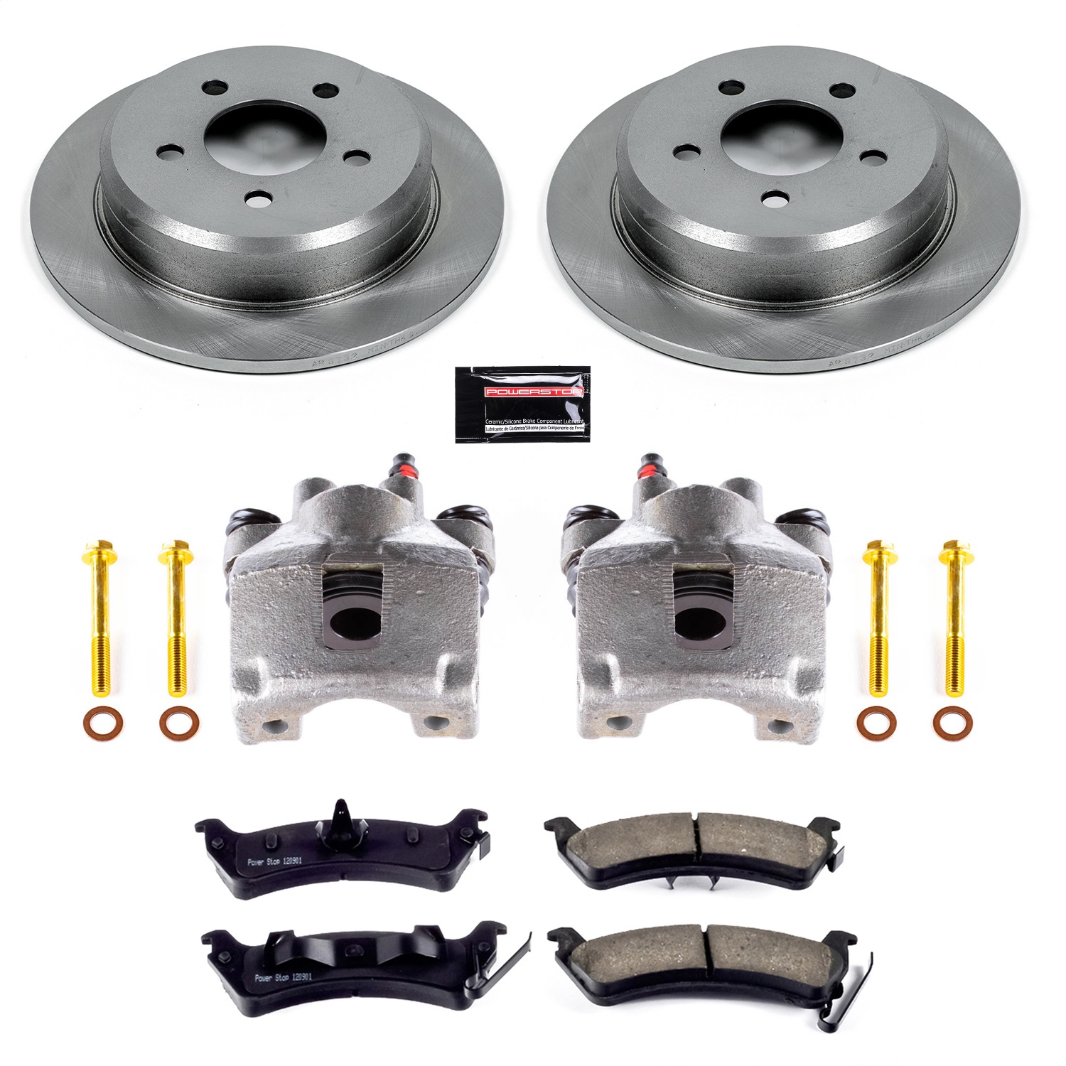 Power Stop - KCOE2131 - Rear - Disc Brake Pad/Caliper and Rotor Kit