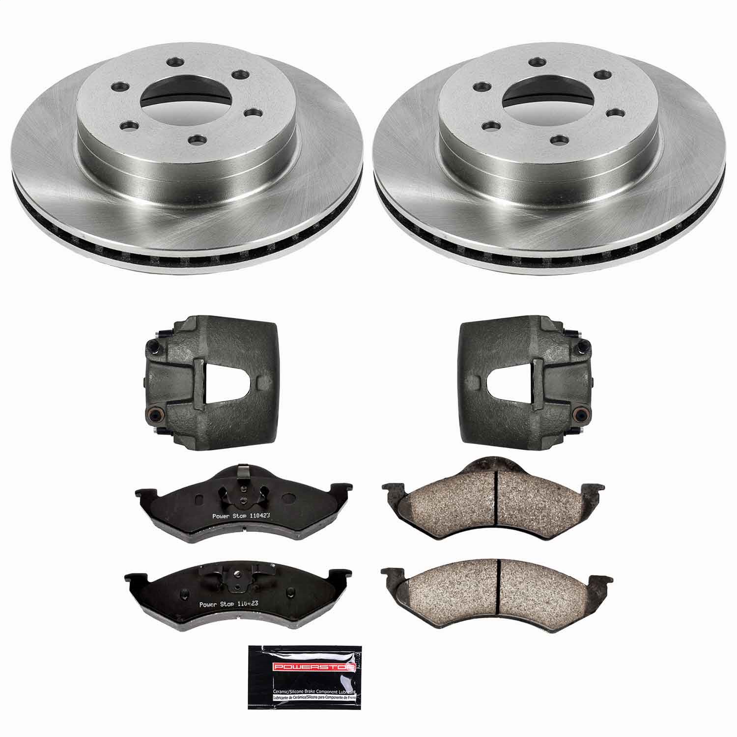 Power Stop - KCOE2139 - Front - Disc Brake Pad/Caliper and Rotor Kit