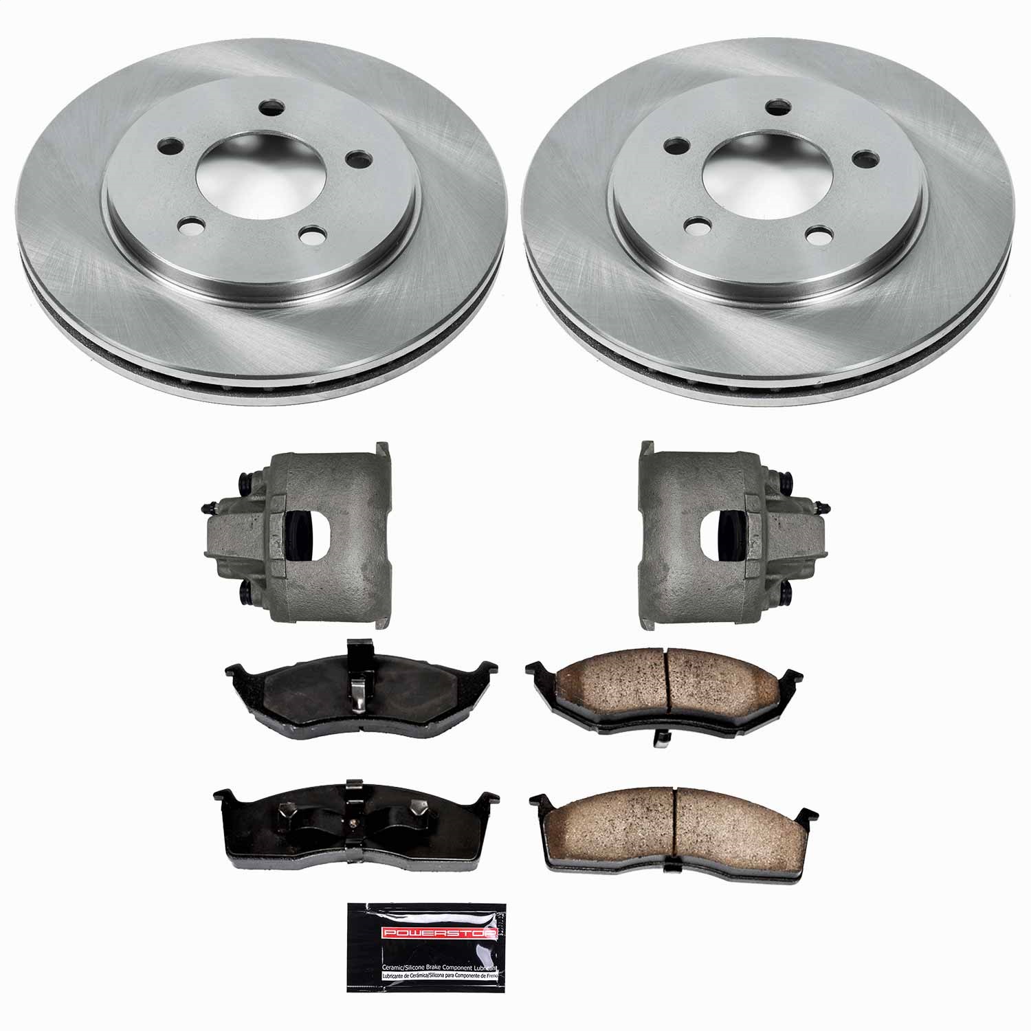 Power Stop - KCOE2140 - Front - Disc Brake Pad/Caliper and Rotor Kit
