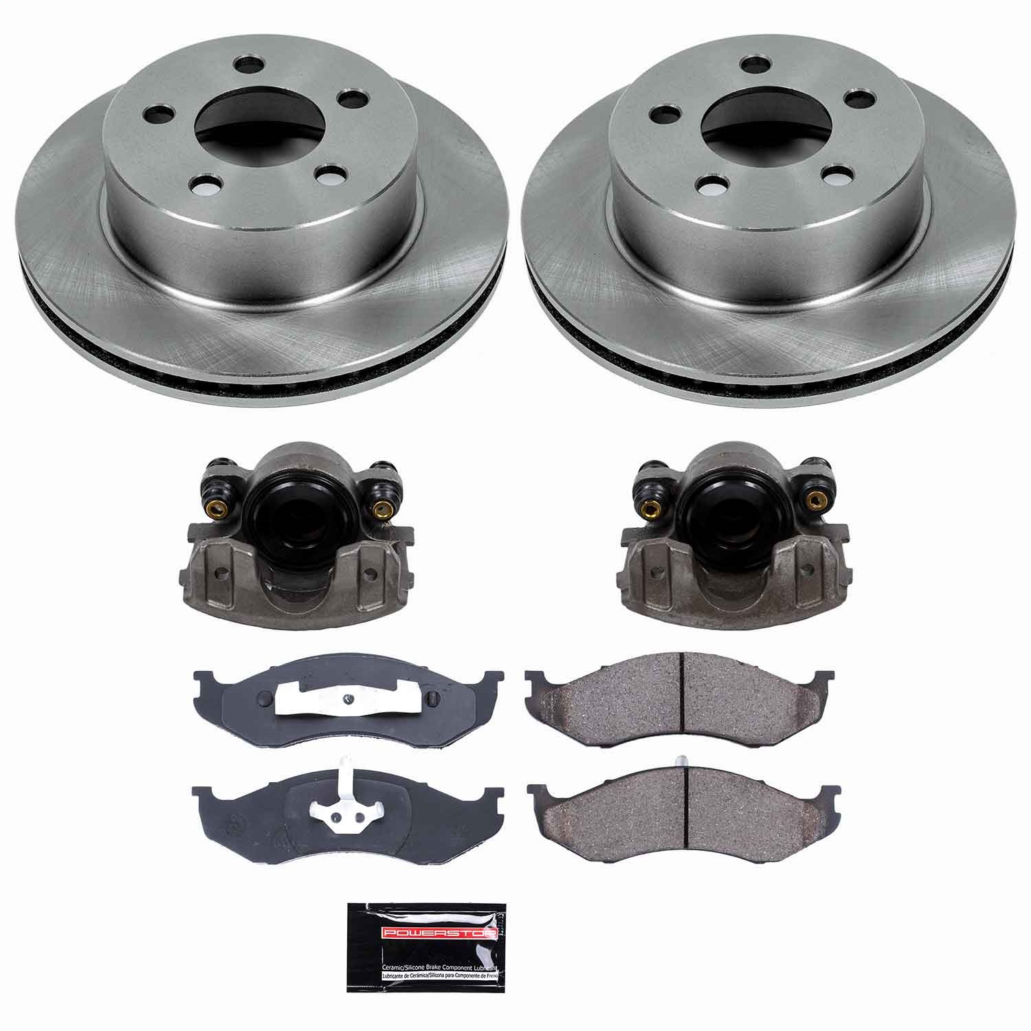 Power Stop - KCOE2152 - Front - Disc Brake Pad/Caliper and Rotor Kit