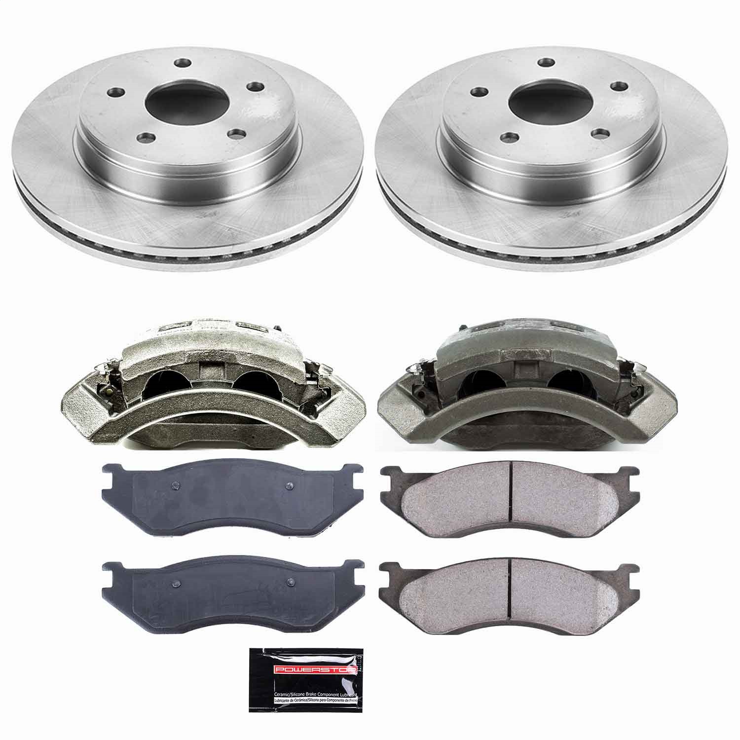 Power Stop - KCOE2167 - Front - Disc Brake Pad/Caliper and Rotor Kit