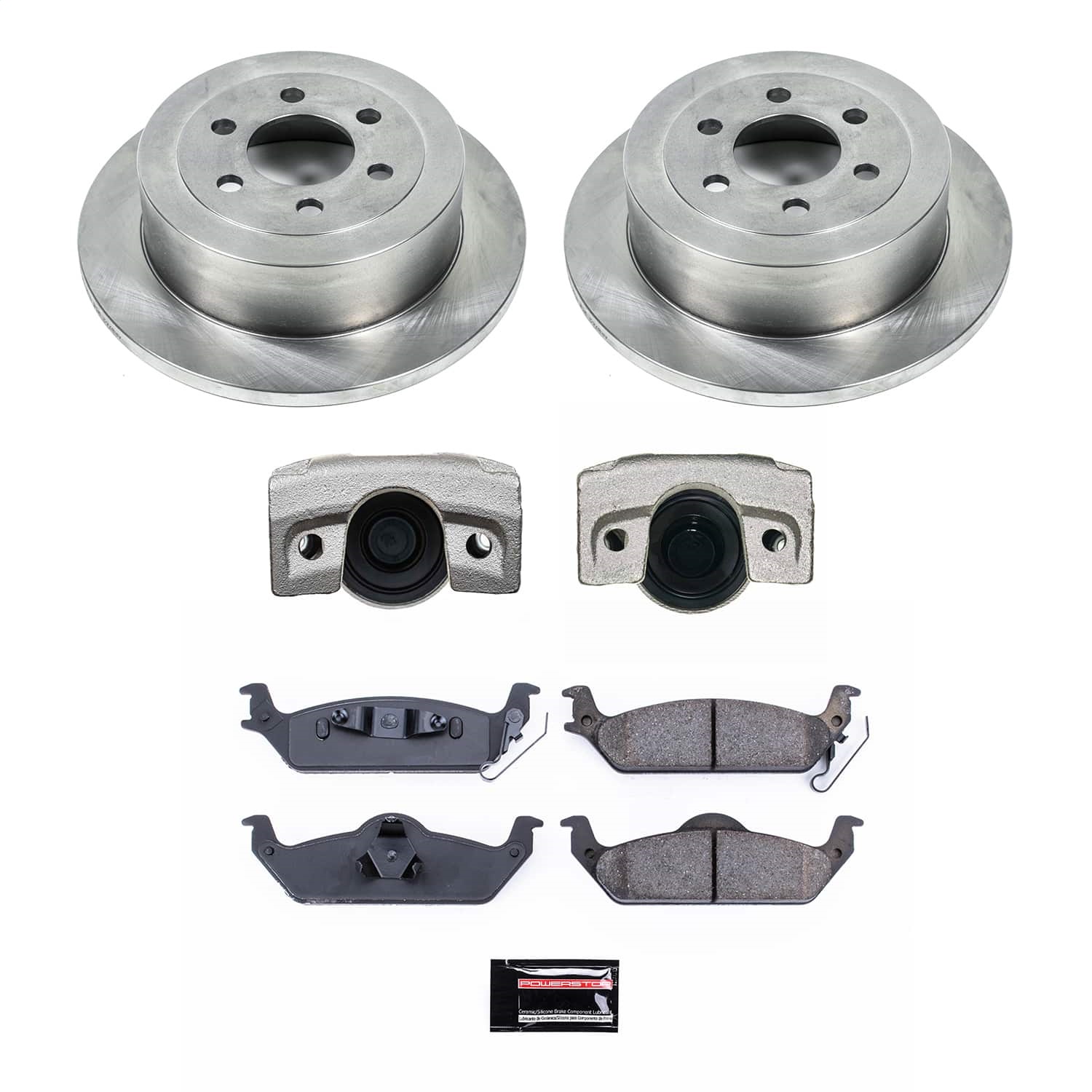 Power Stop - KCOE2192 - Rear - Disc Brake Pad/Caliper and Rotor Kit