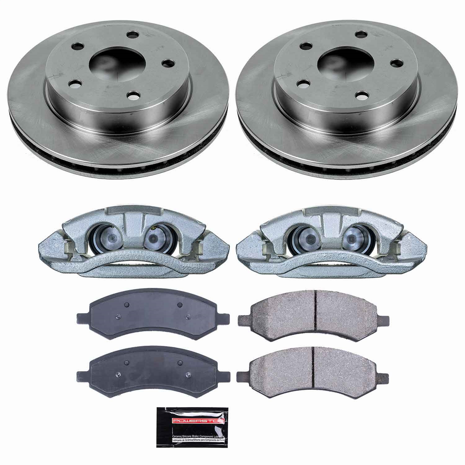 Power Stop - KCOE2193 - Front - Disc Brake Pad/Caliper and Rotor Kit