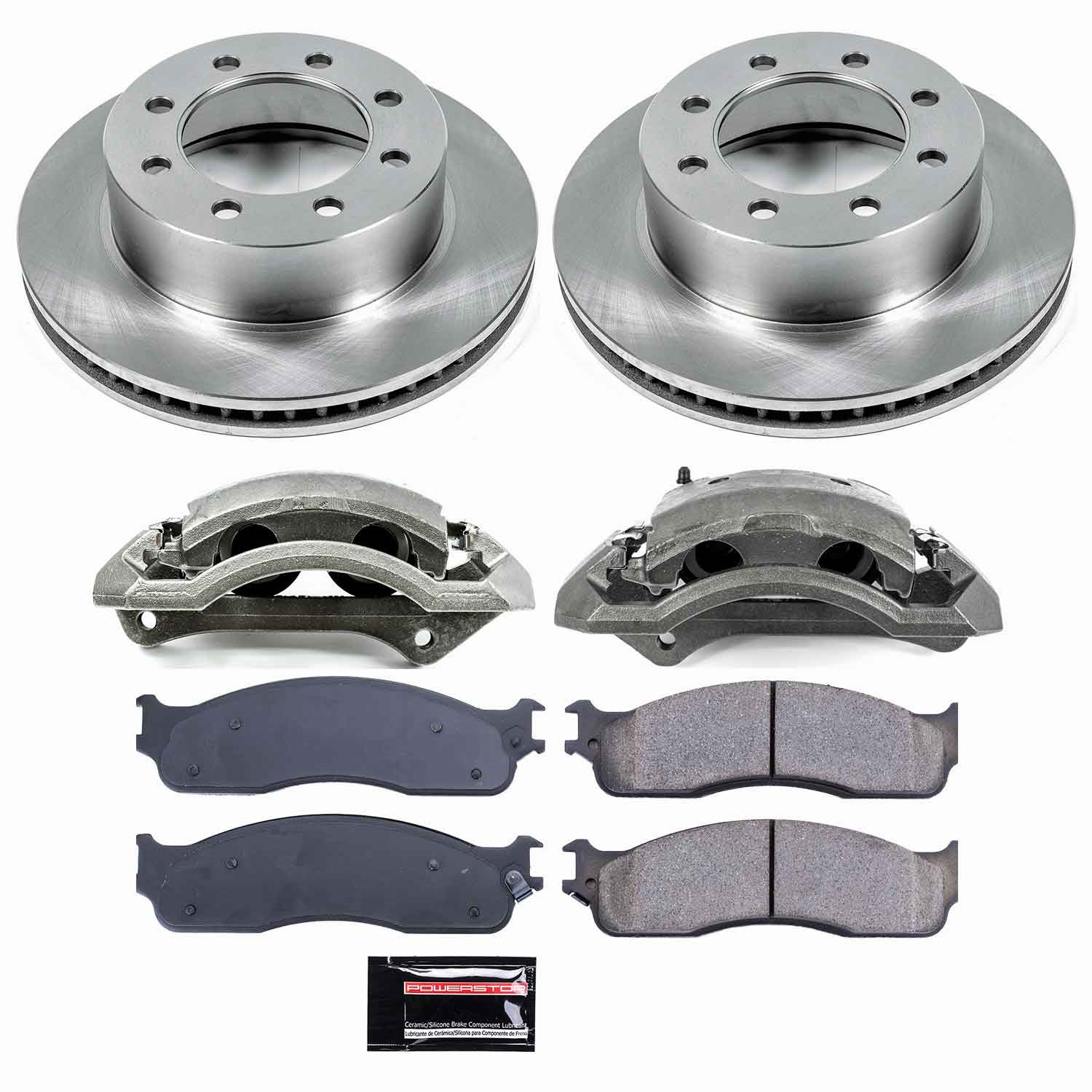 Power Stop - KCOE2203 - Front - Disc Brake Pad/Caliper and Rotor Kit