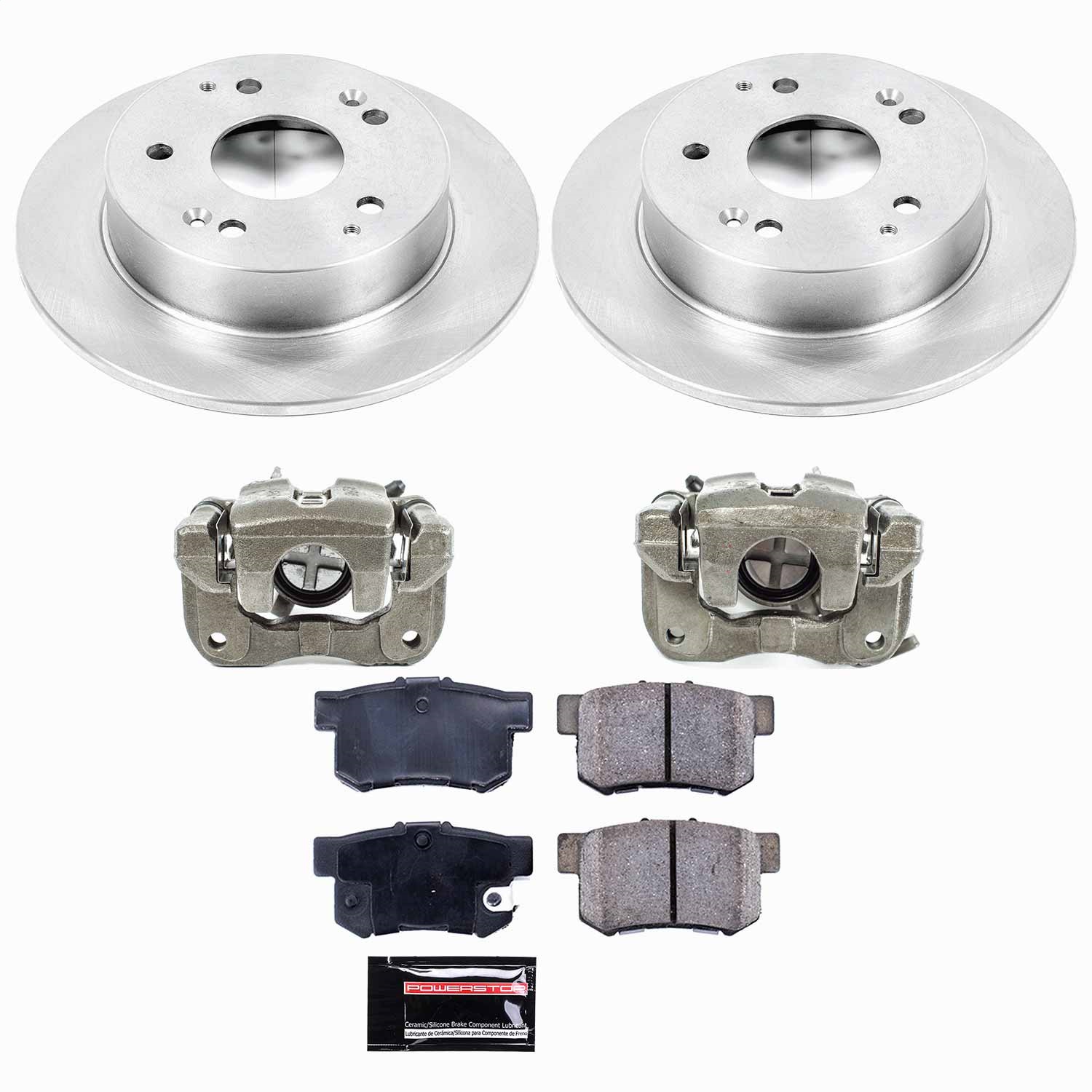 Power Stop - KCOE2270A - Rear - Disc Brake Pad/Caliper and Rotor Kit
