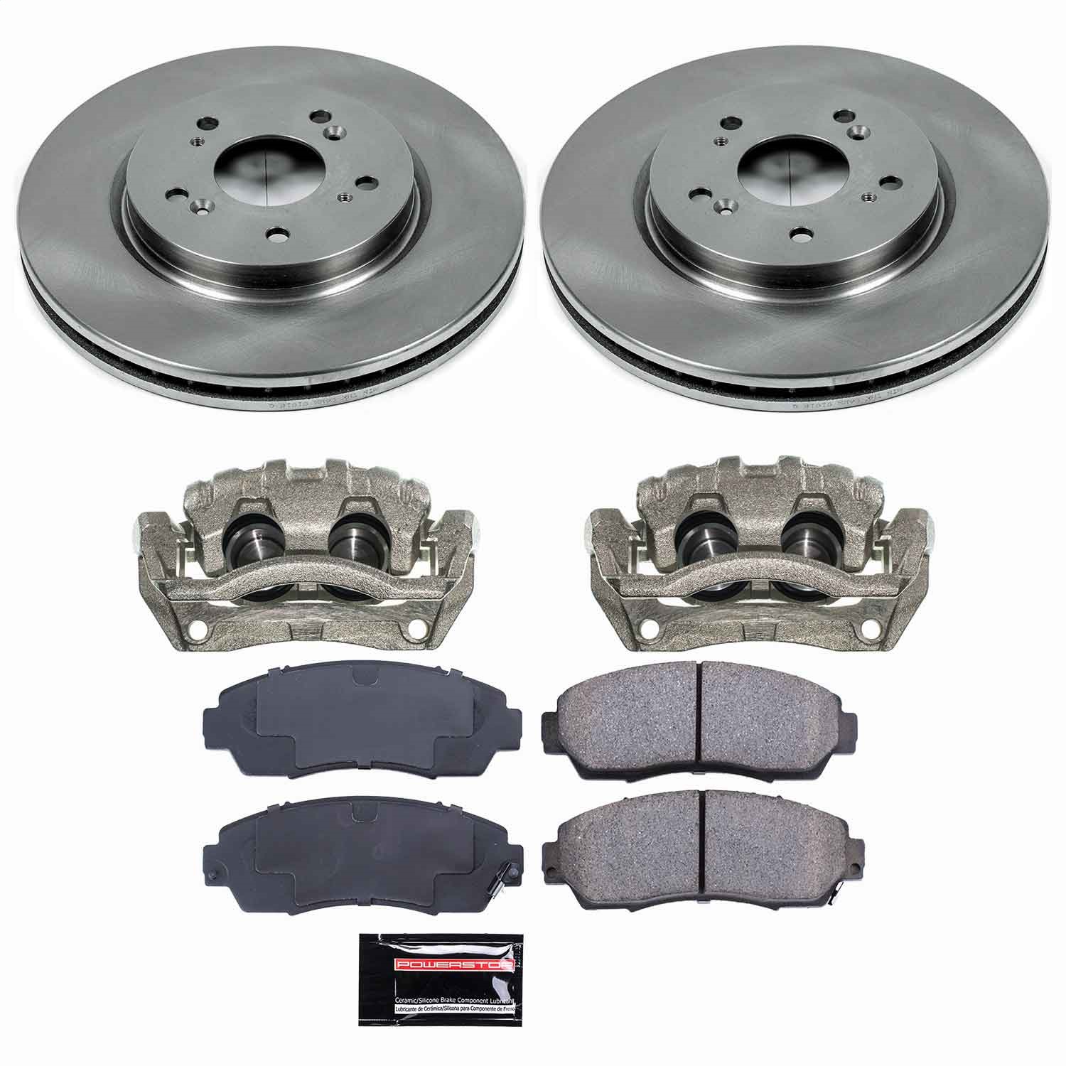Power Stop - KCOE228 - Front - Disc Brake Pad/Caliper and Rotor Kit