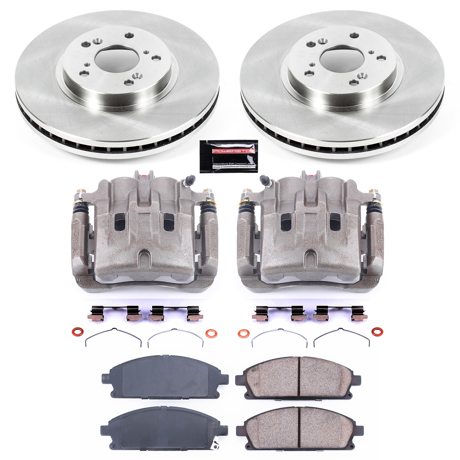 Power Stop - KCOE2290 - Front - Disc Brake Pad/Caliper and Rotor Kit