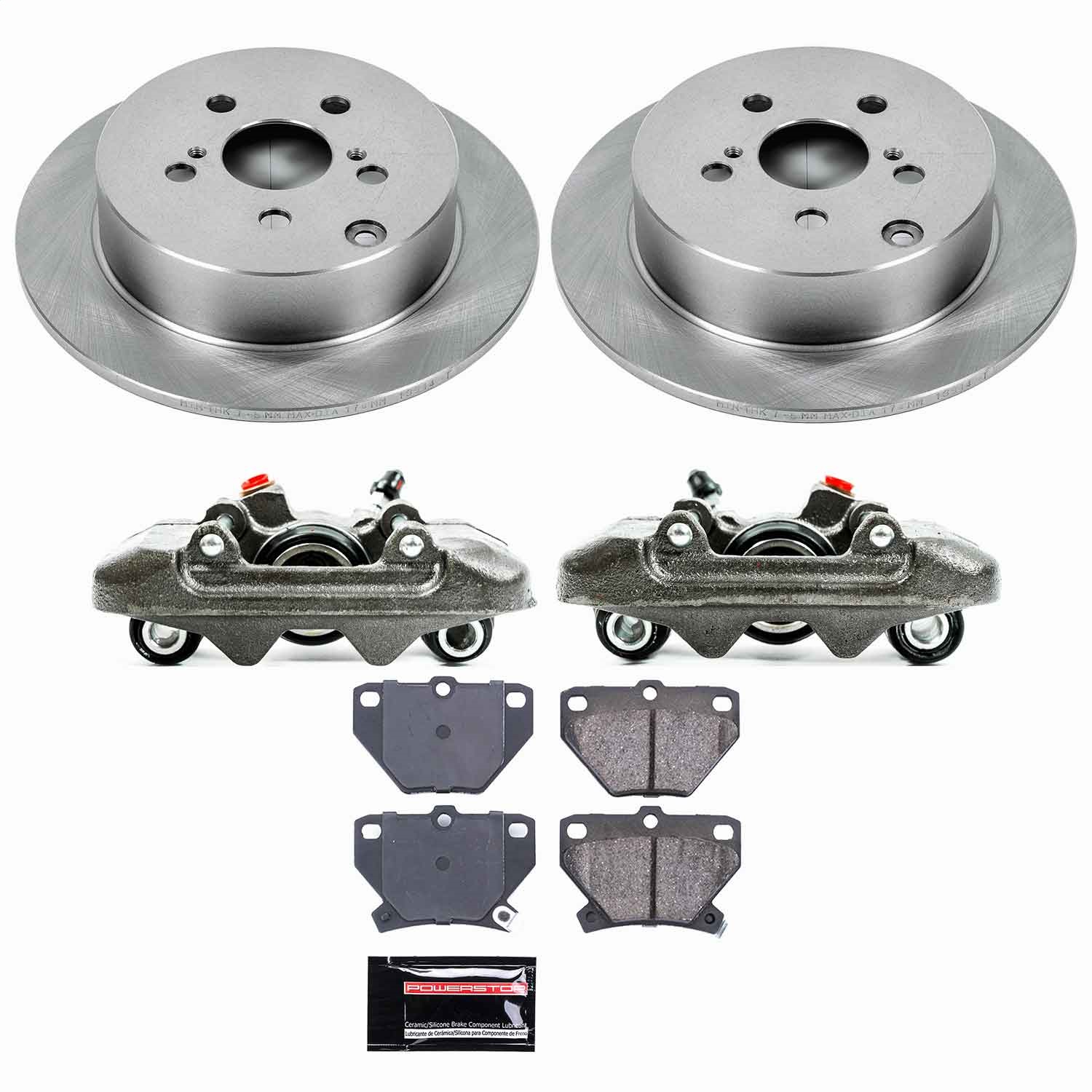 Power Stop - KCOE2318 - Rear - Disc Brake Pad/Caliper and Rotor Kit