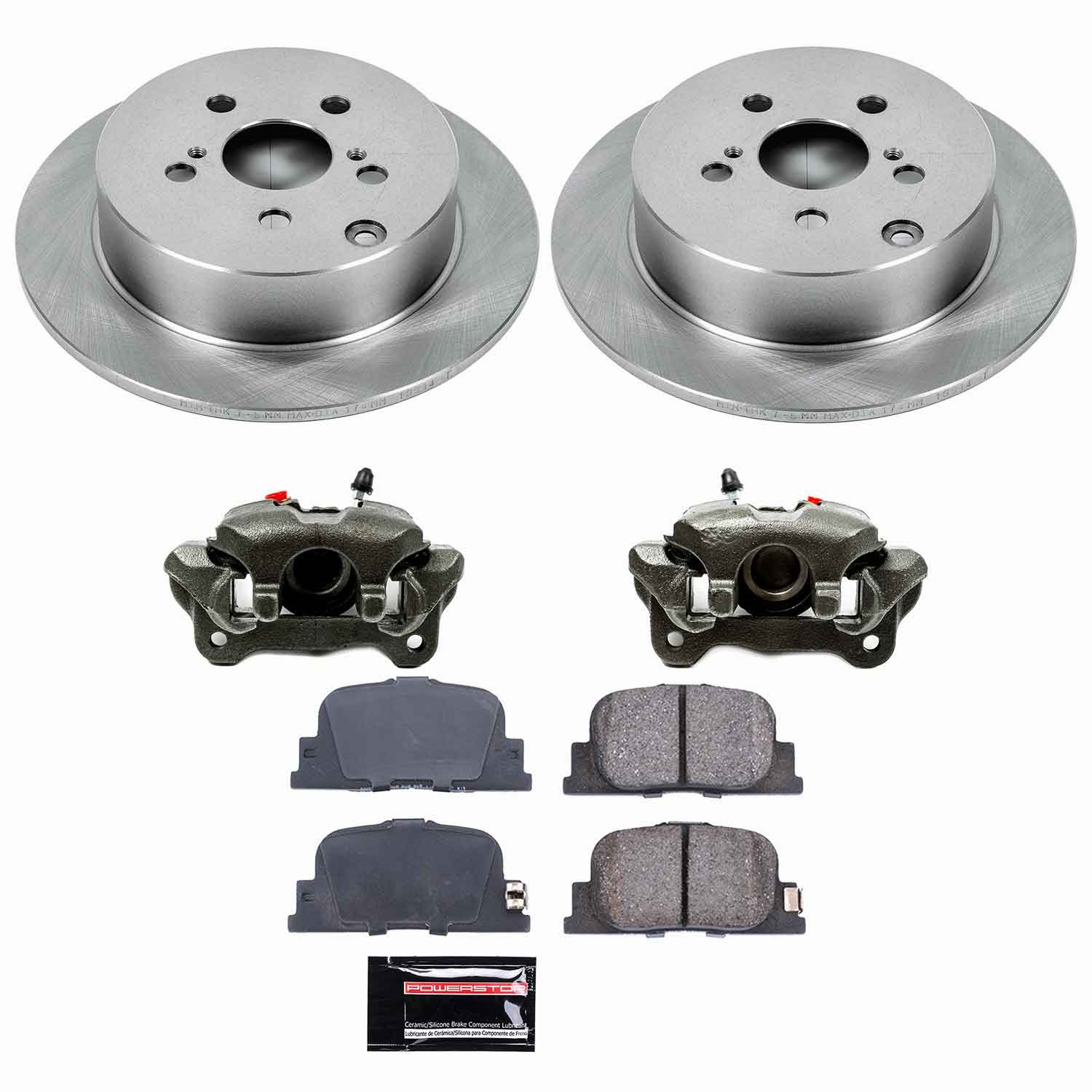 Power Stop - KCOE2319 - Rear - Disc Brake Pad/Caliper and Rotor Kit