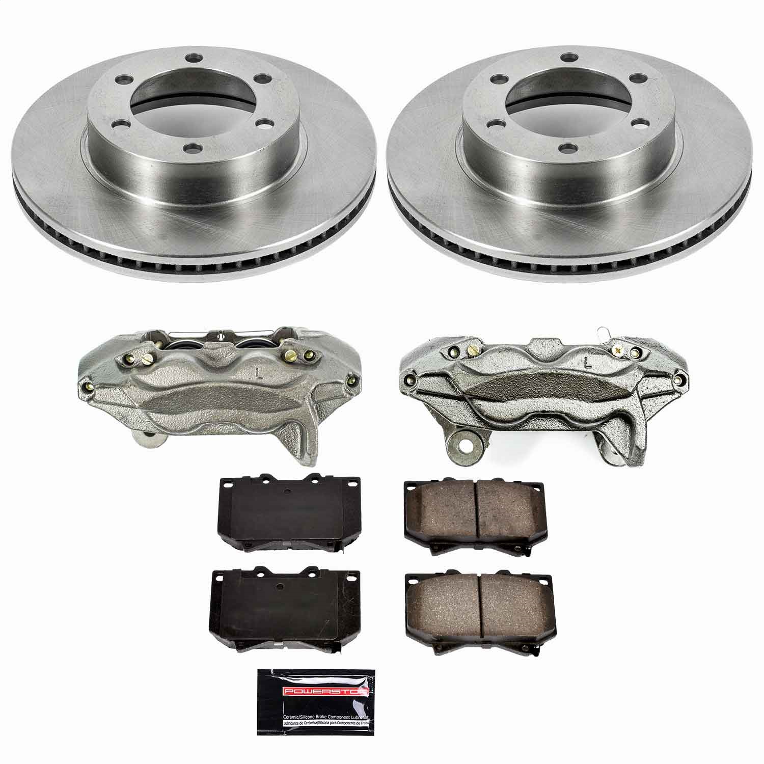 Power Stop - KCOE2323 - Front - Disc Brake Pad/Caliper and Rotor Kit