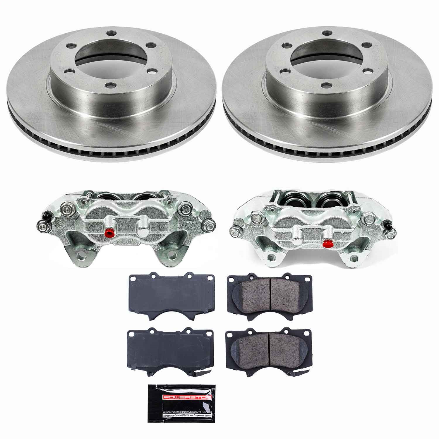 Power Stop - KCOE2324 - Front - Disc Brake Pad/Caliper and Rotor Kit