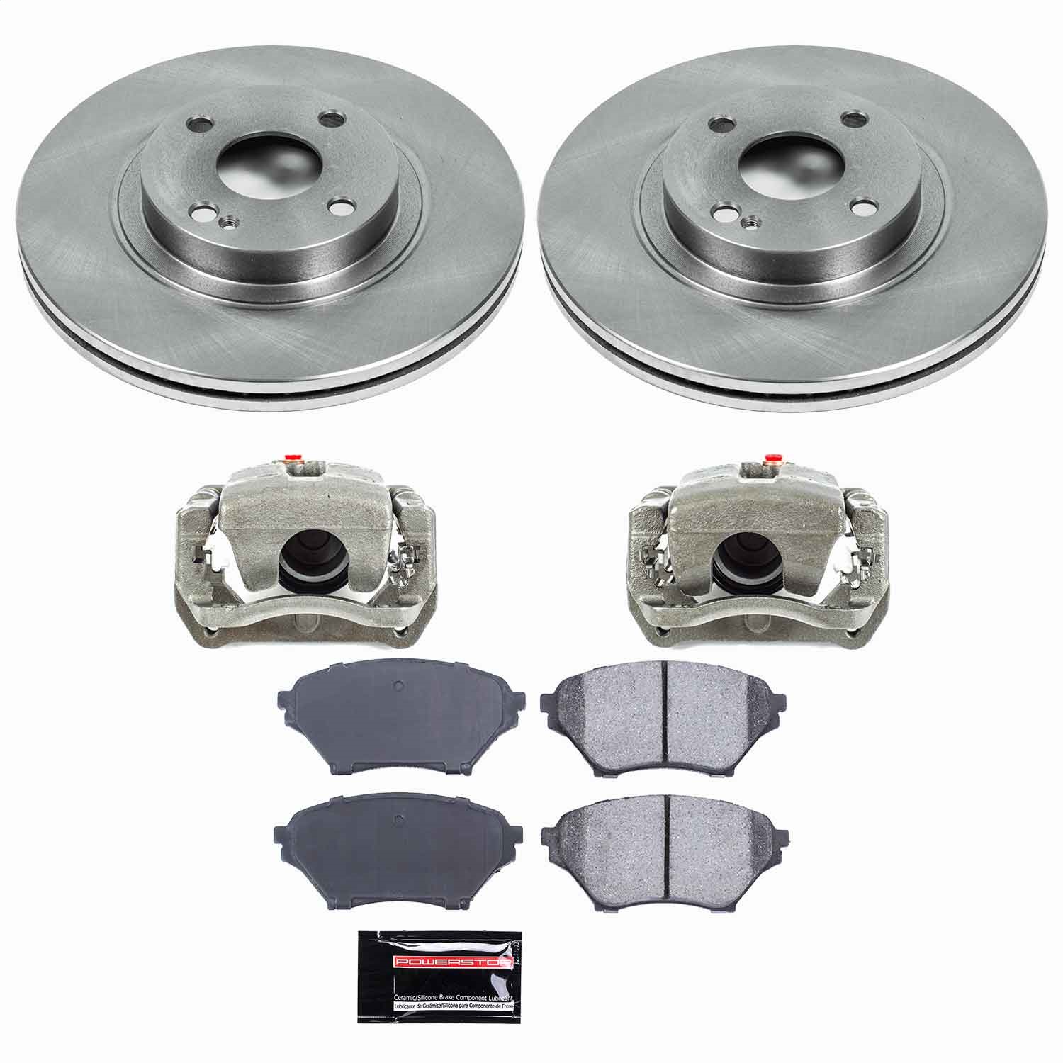 Power Stop - KCOE2353 - Front - Disc Brake Pad/Caliper and Rotor Kit