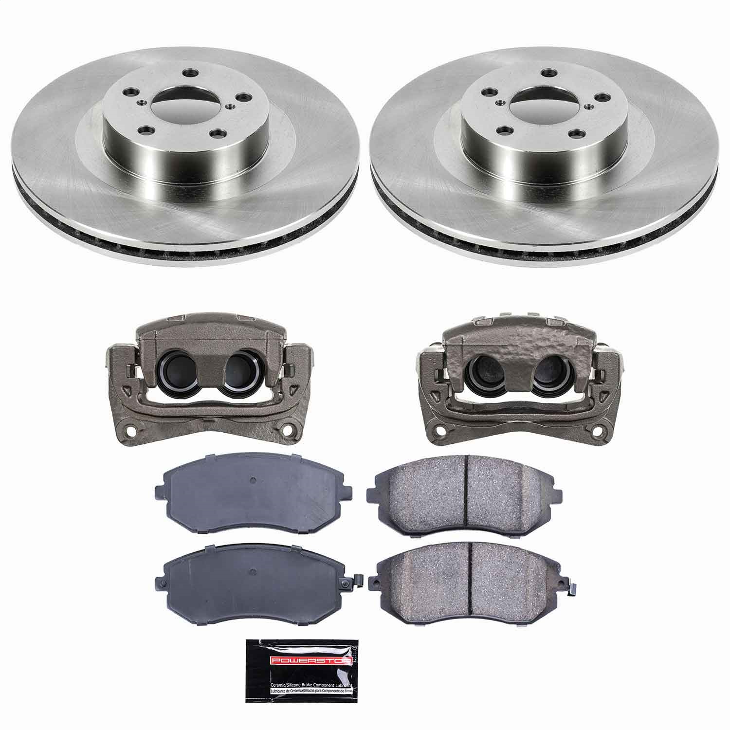 Power Stop - KCOE2373 - Front - Disc Brake Pad/Caliper and Rotor Kit