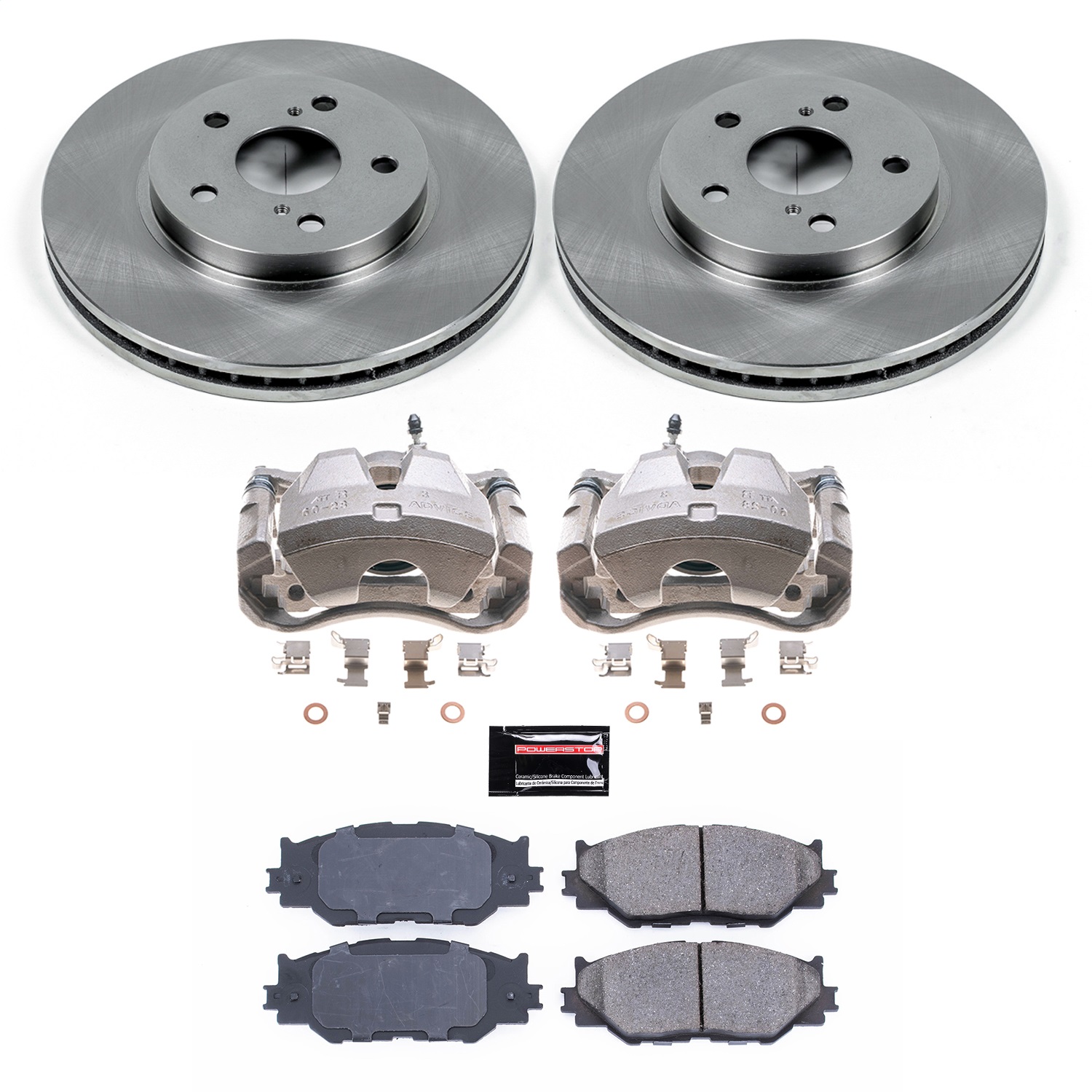 Power Stop - KCOE2406 - Front - Disc Brake Pad/Caliper and Rotor Kit