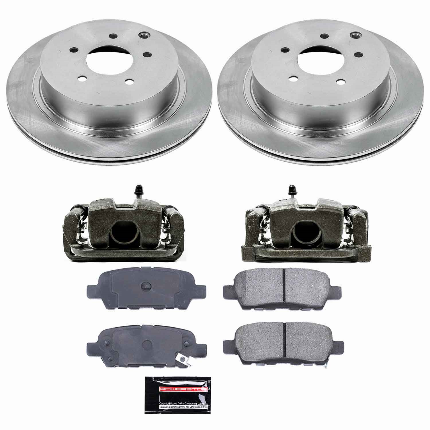 Power Stop - KCOE2427 - Rear - Disc Brake Pad/Caliper and Rotor Kit