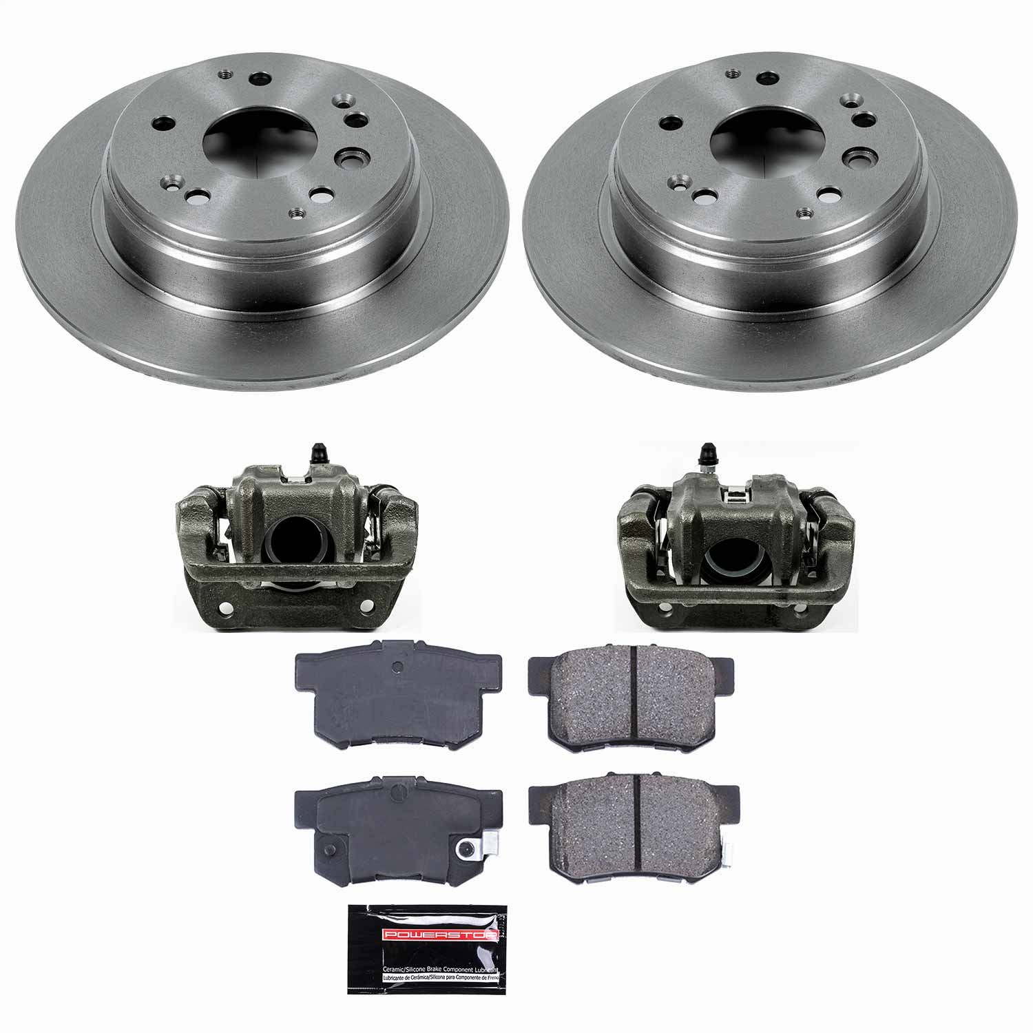 Power Stop - KCOE2434 - Rear - Disc Brake Pad/Caliper and Rotor Kit