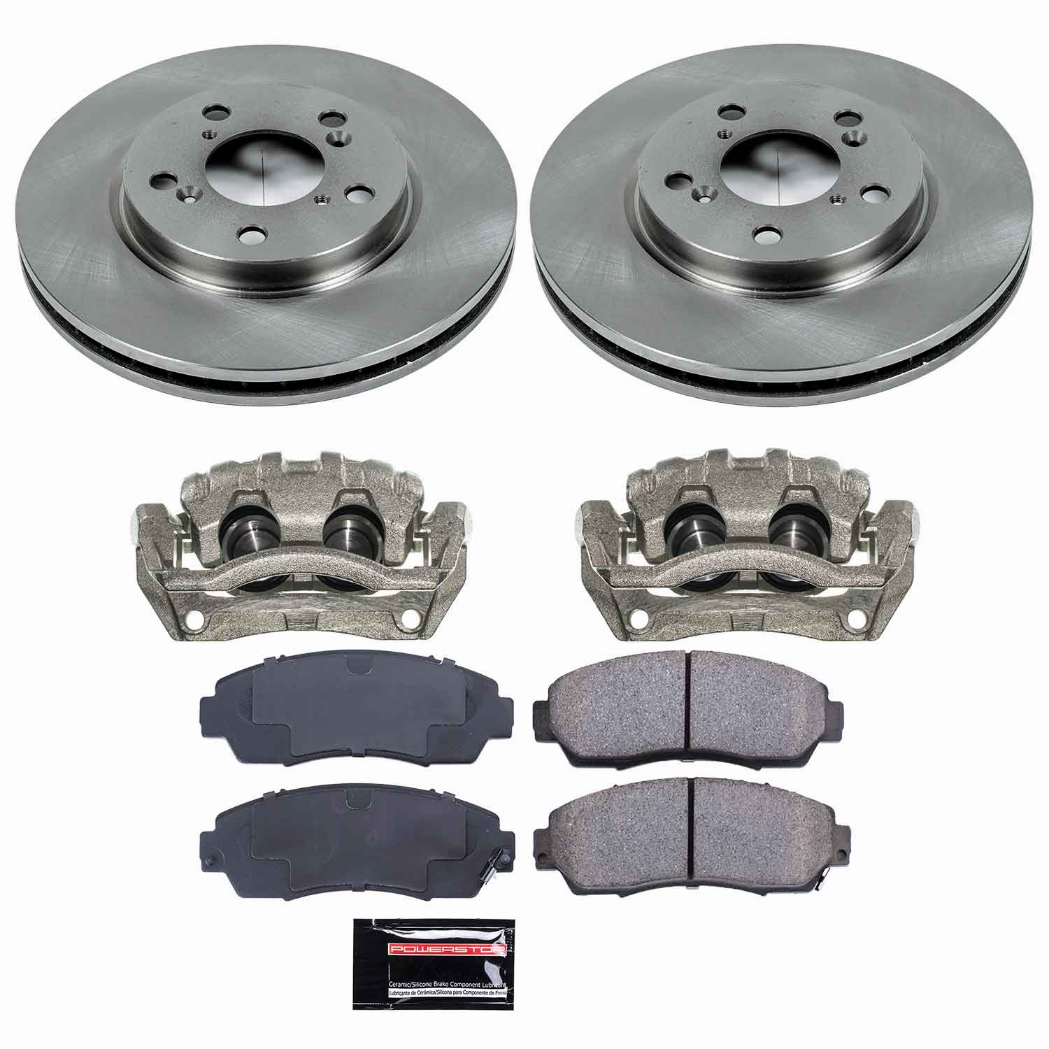 Power Stop - KCOE2435 - Front - Disc Brake Pad/Caliper and Rotor Kit
