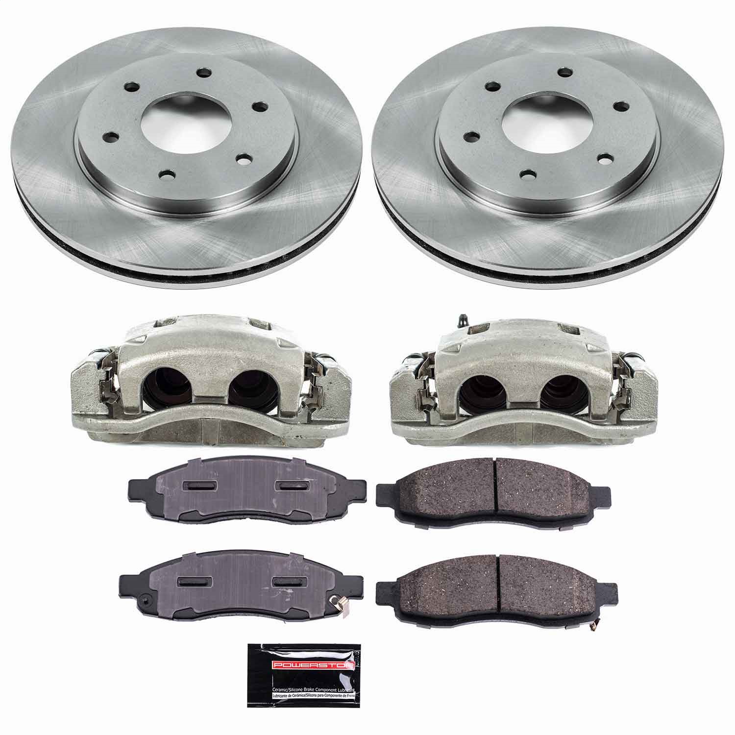 Power Stop - KCOE2442 - Front - Disc Brake Pad/Caliper and Rotor Kit