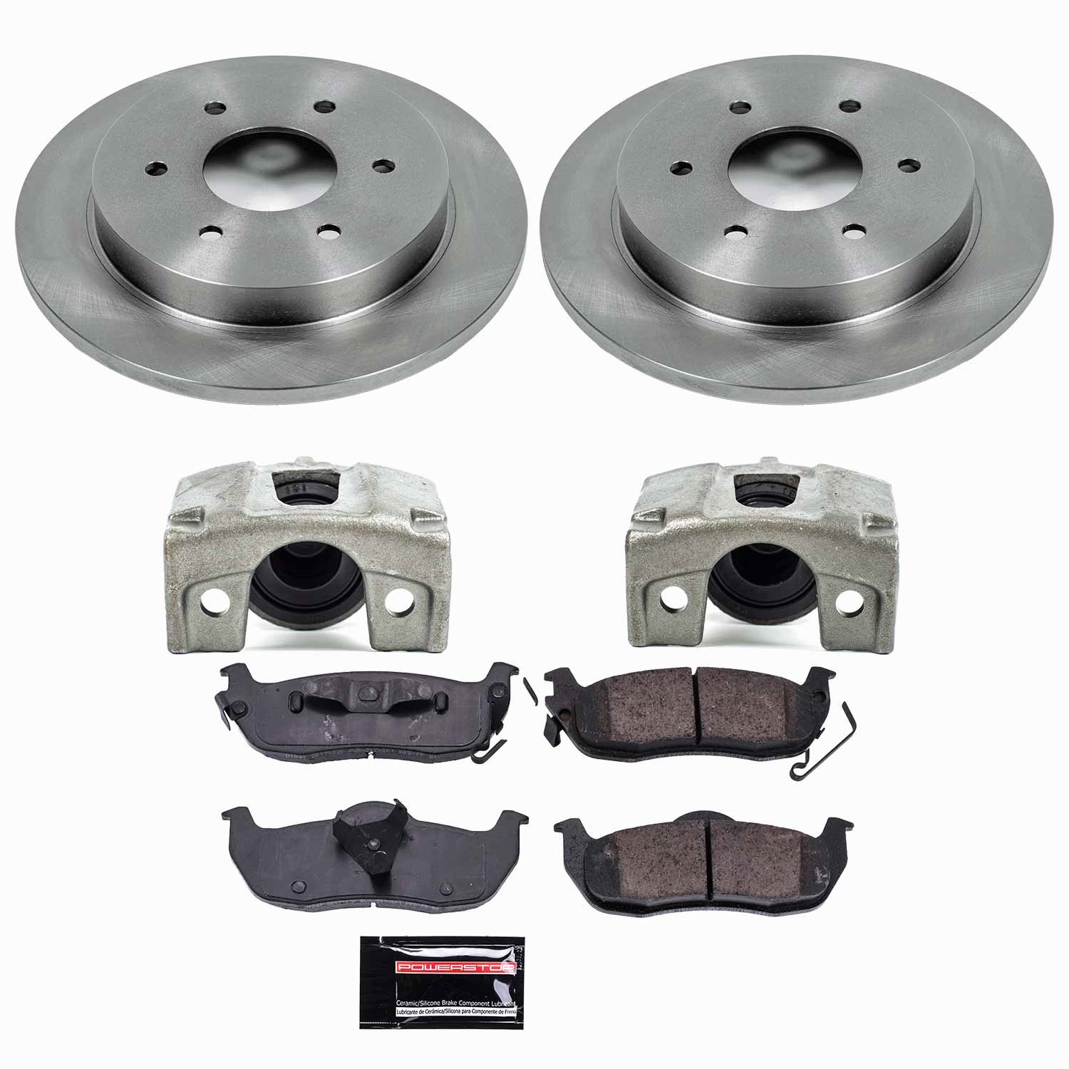 Power Stop - KCOE2445 - Rear - Disc Brake Pad/Caliper and Rotor Kit
