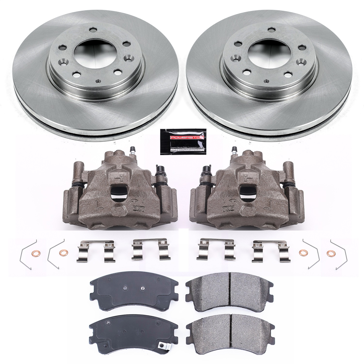 Power Stop - KCOE2448 - Front - Disc Brake Pad/Caliper and Rotor Kit