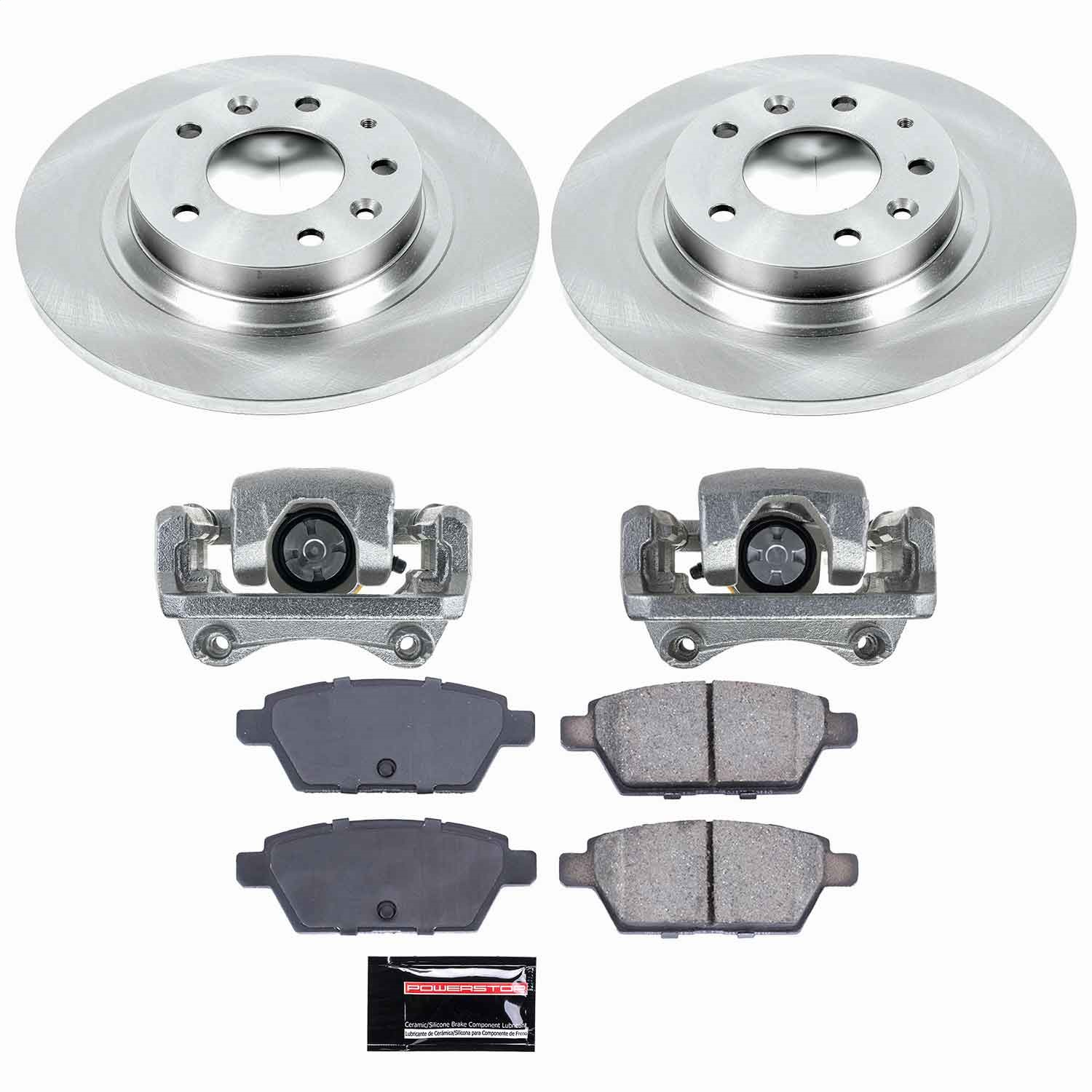 Power Stop - KCOE2450 - Rear - Disc Brake Pad/Caliper and Rotor Kit