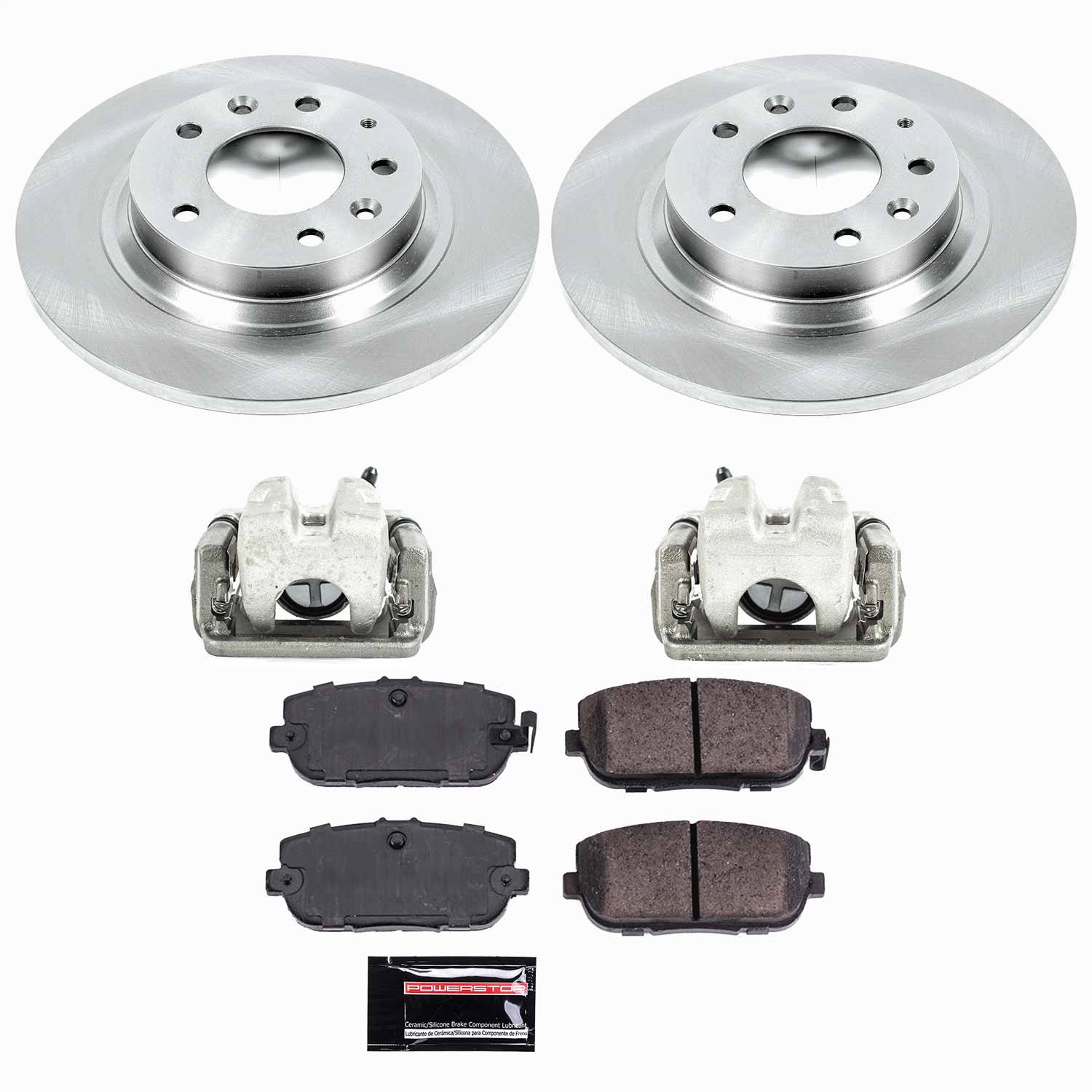 Power Stop - KCOE2451 - Rear - Disc Brake Pad/Caliper and Rotor Kit