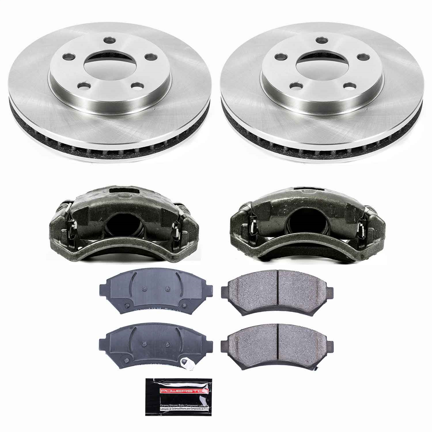 Power Stop - KCOE2553 - Front - Disc Brake Pad/Caliper and Rotor Kit