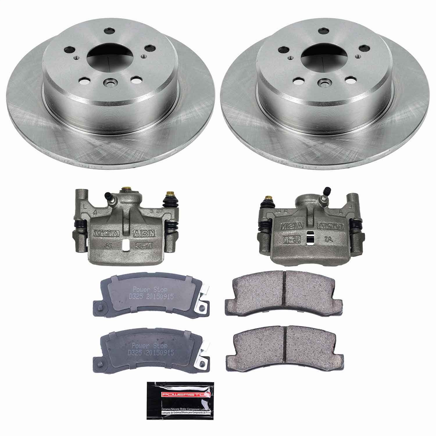 Power Stop - KCOE2564 - Rear - Disc Brake Pad/Caliper and Rotor Kit