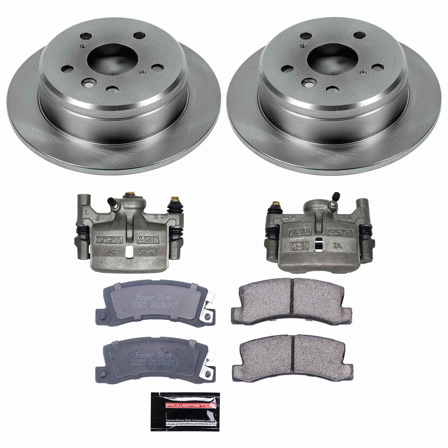 Power Stop - KCOE2565 - Rear - Disc Brake Pad/Caliper and Rotor Kit