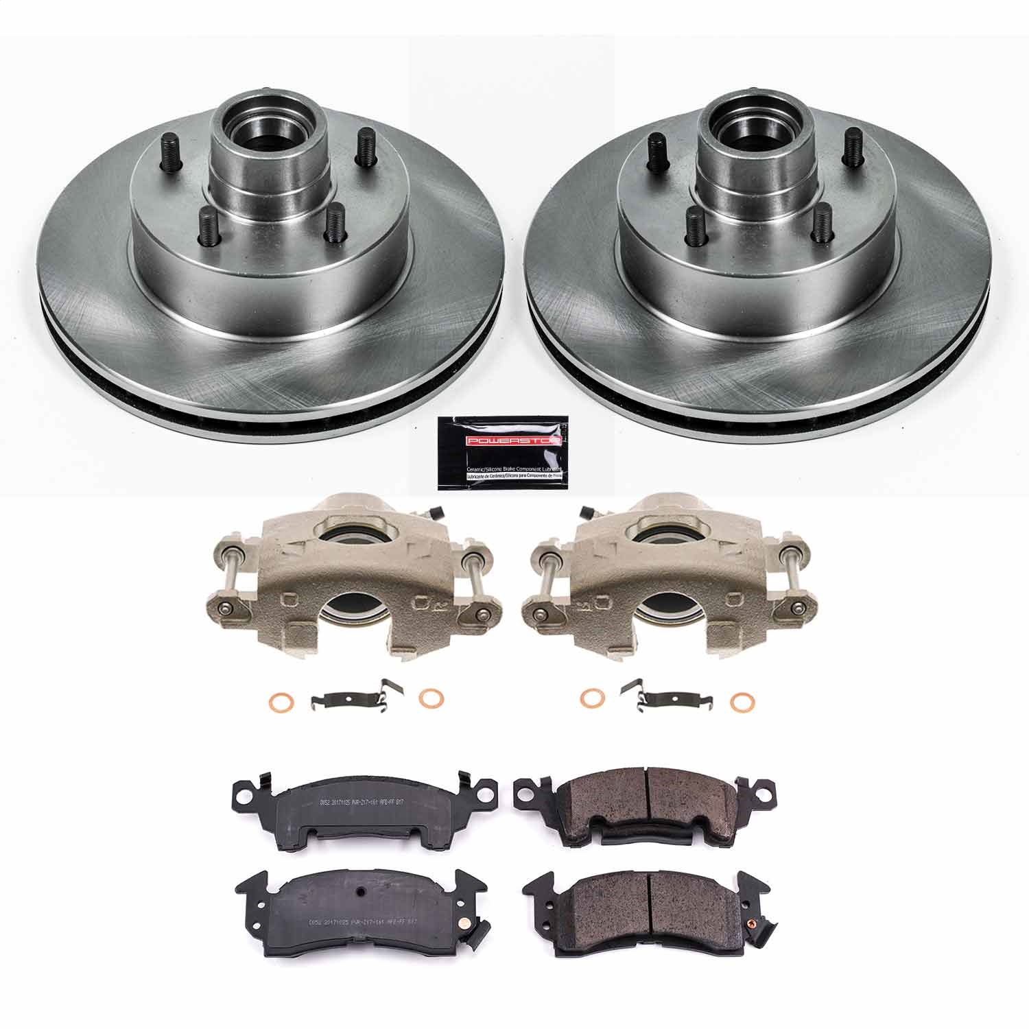 Power Stop - KCOE2580A - Front - Disc Brake Pad/Caliper and Rotor Kit