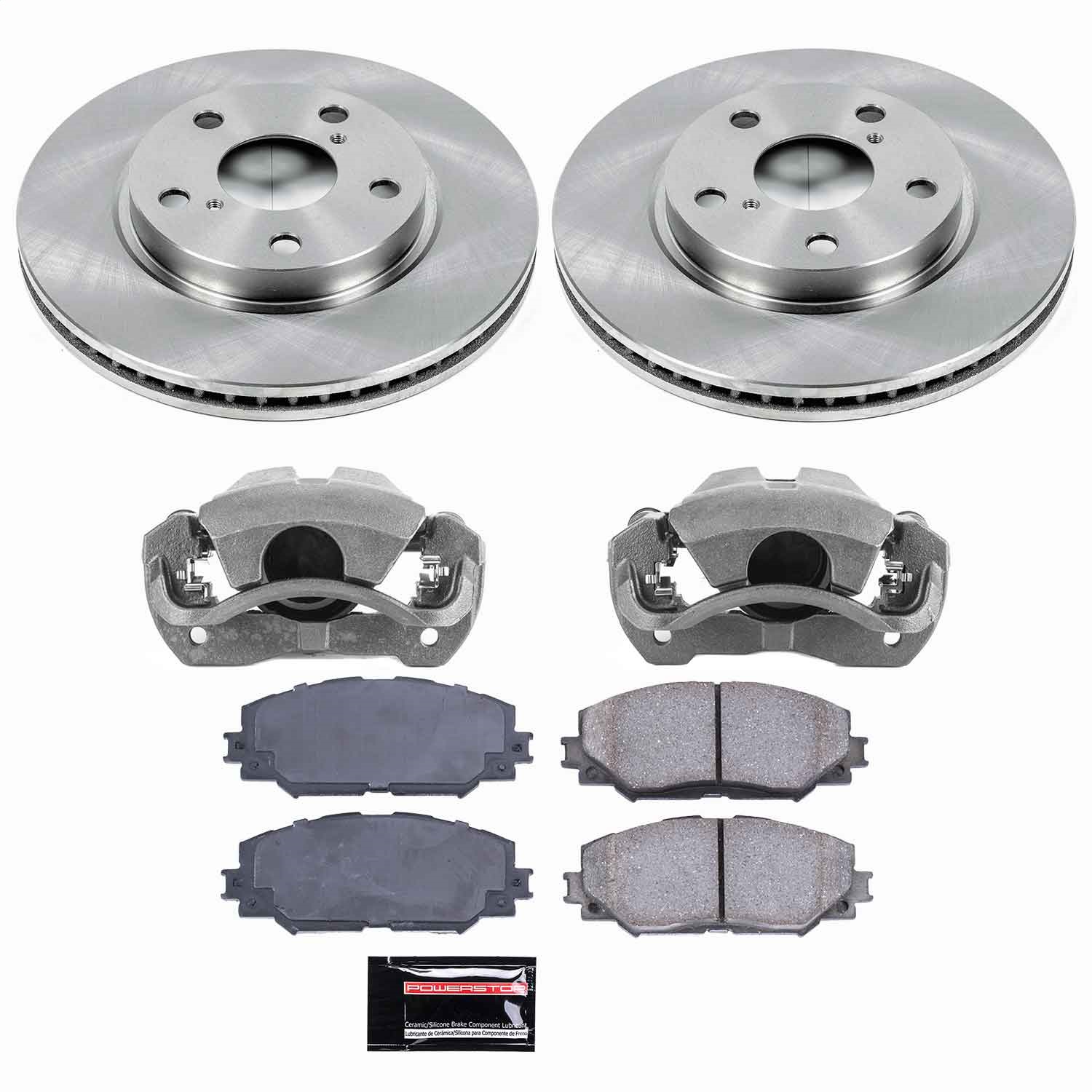 Power Stop - KCOE258A - Front - Disc Brake Pad/Caliper and Rotor Kit