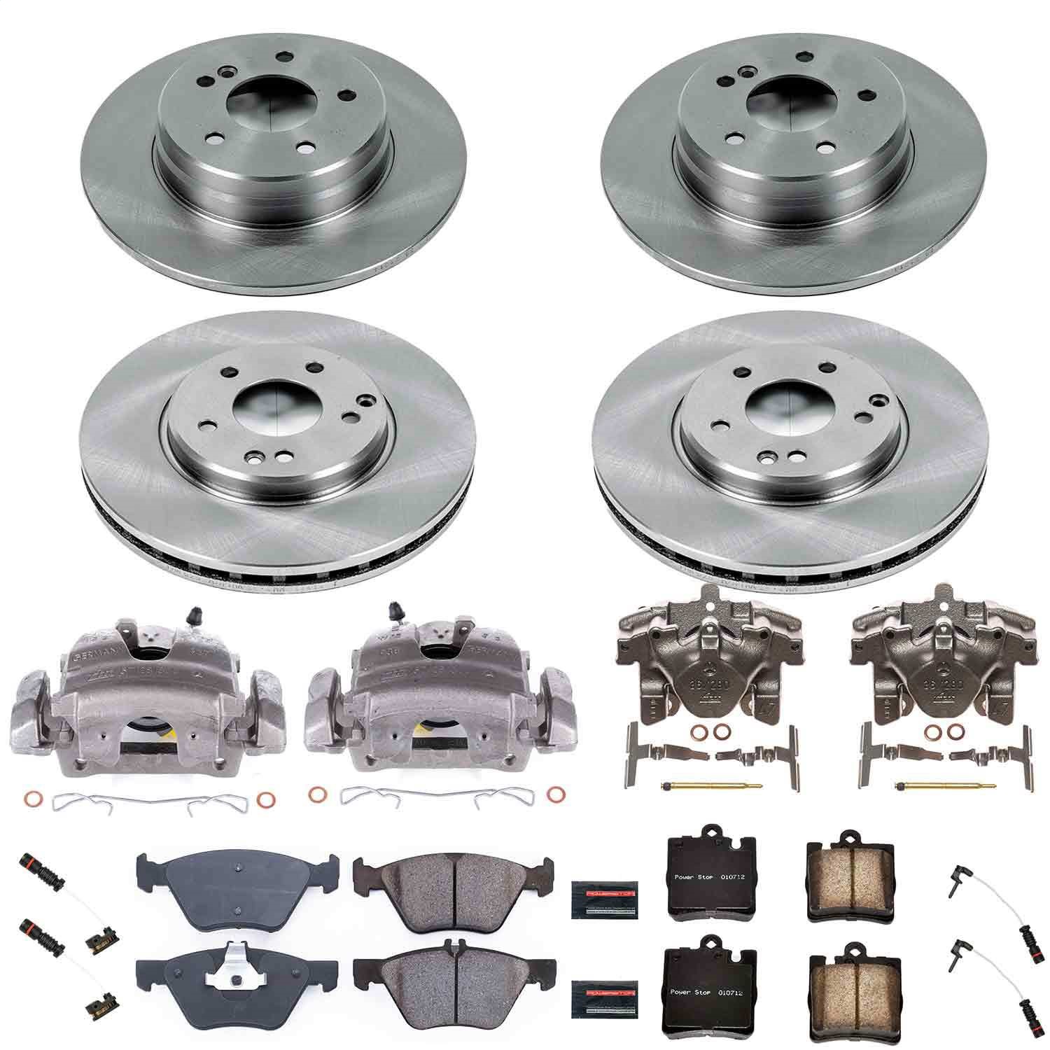 Power Stop - KCOE2790 - Front and Rear - Disc Brake Pad/Caliper and Rotor Kit
