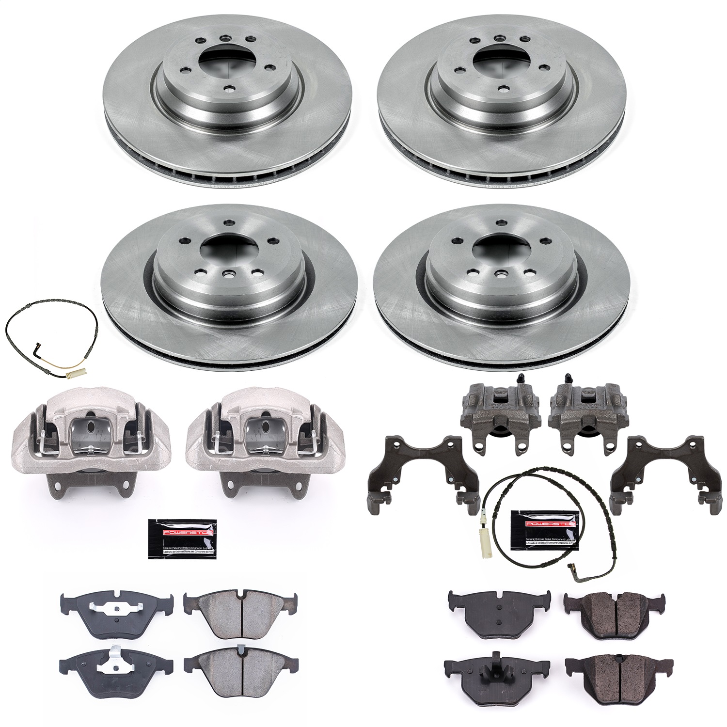 Power Stop - KCOE2883 - Front and Rear - Disc Brake Pad/Caliper and Rotor Kit