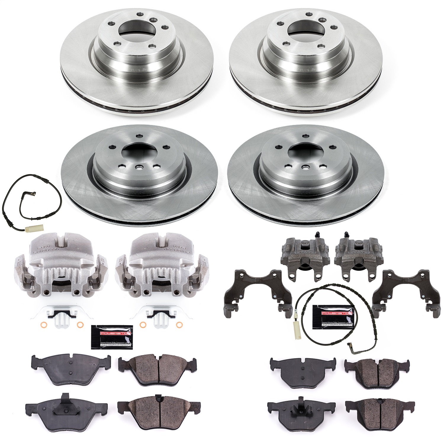Power Stop - KCOE2886 - Front and Rear - Disc Brake Pad/Caliper and Rotor Kit