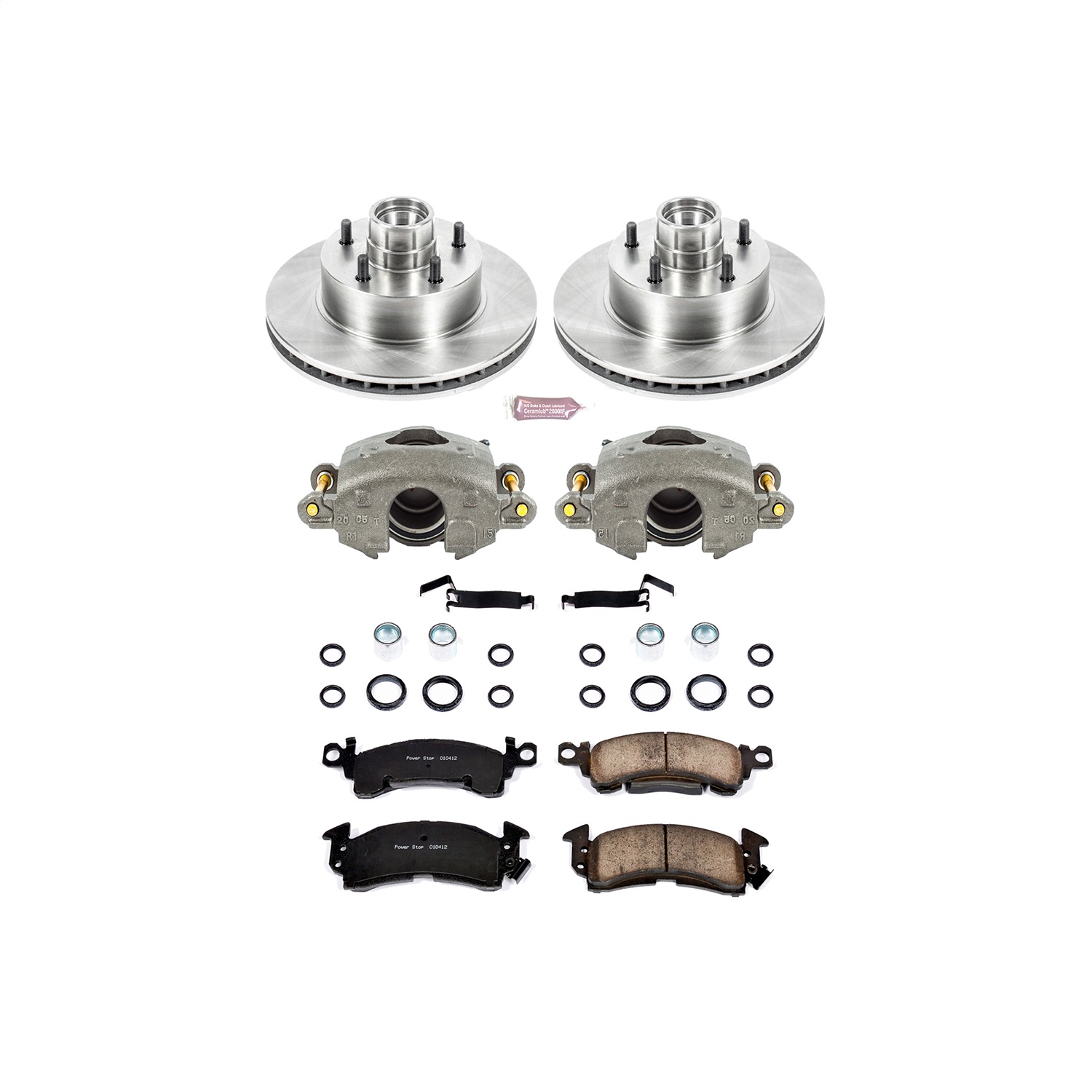 Power Stop - KCOE2908 - Front - Disc Brake Pad/Caliper and Rotor Kit