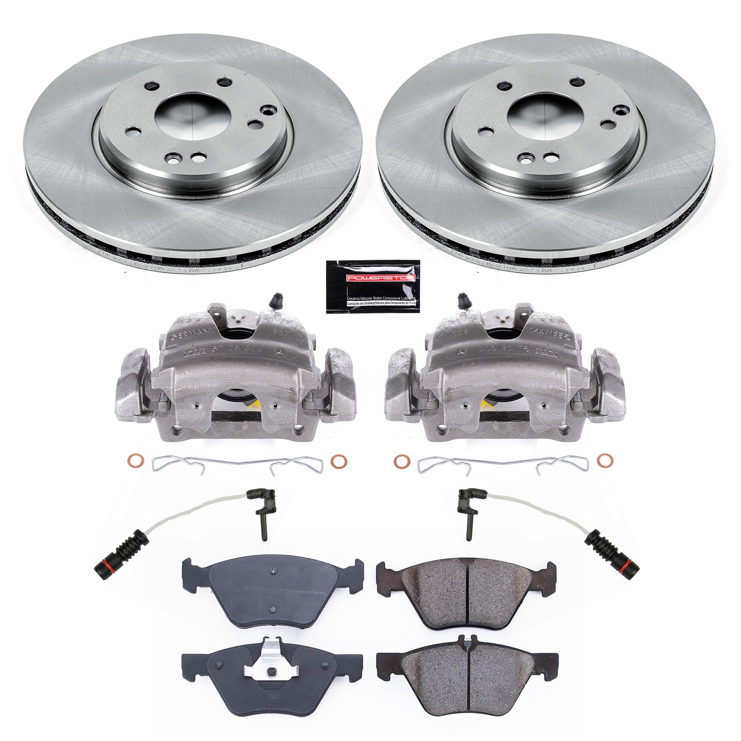 Power Stop - KCOE2926 - Front - Disc Brake Pad/Caliper and Rotor Kit