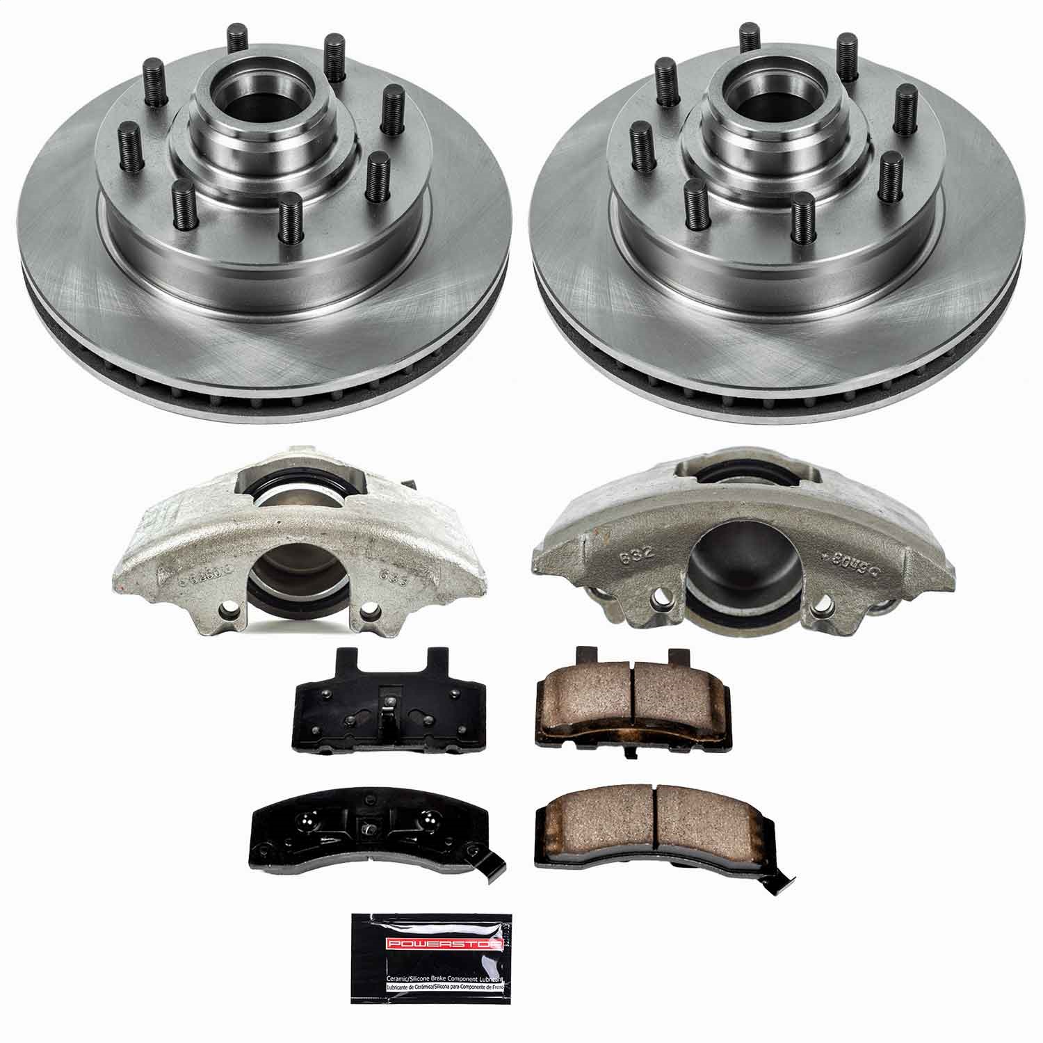 Power Stop - KCOE2947 - Front - Disc Brake Pad/Caliper and Rotor Kit