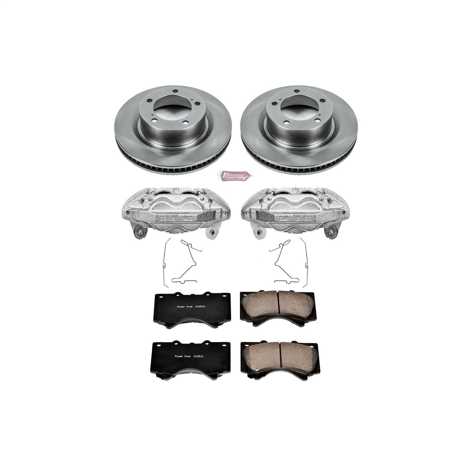 Power Stop - KCOE2952A - Front - Disc Brake Pad/Caliper and Rotor Kit