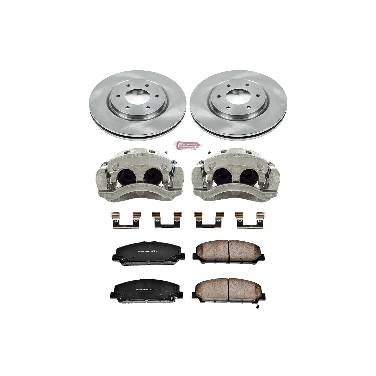 Power Stop - KCOE2961 - Front - Disc Brake Pad/Caliper and Rotor Kit