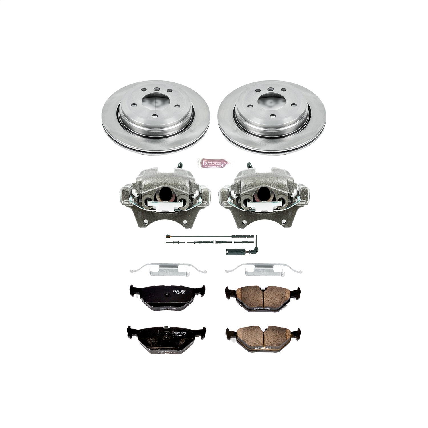 Power Stop - KCOE2970 - Rear - Disc Brake Pad/Caliper and Rotor Kit